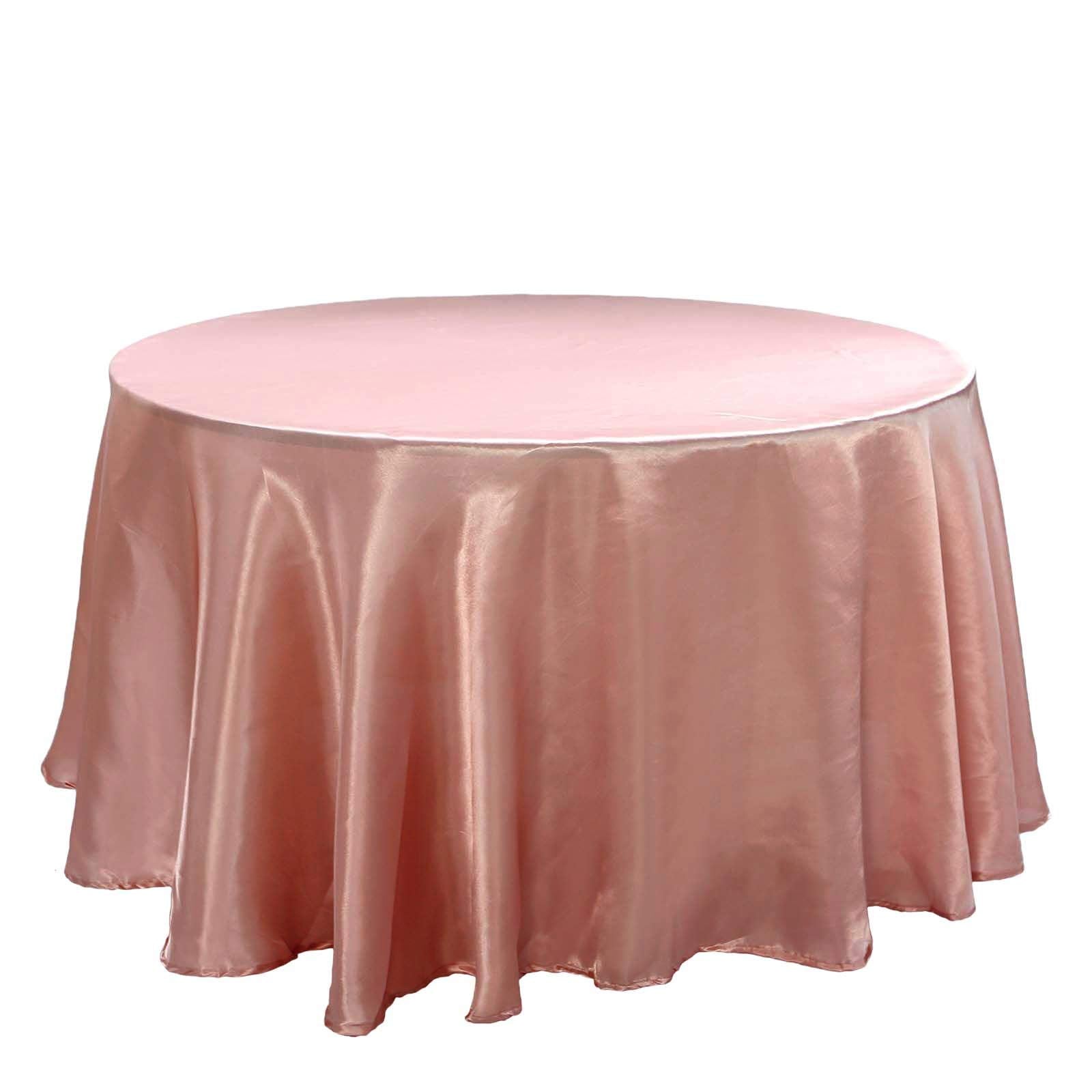 Balsacircle 108-Inch Dusty Rose Round Satin Tablecloth Table Cover Linens For Wedding Party Catering Kitchen Dining Events Kitch
