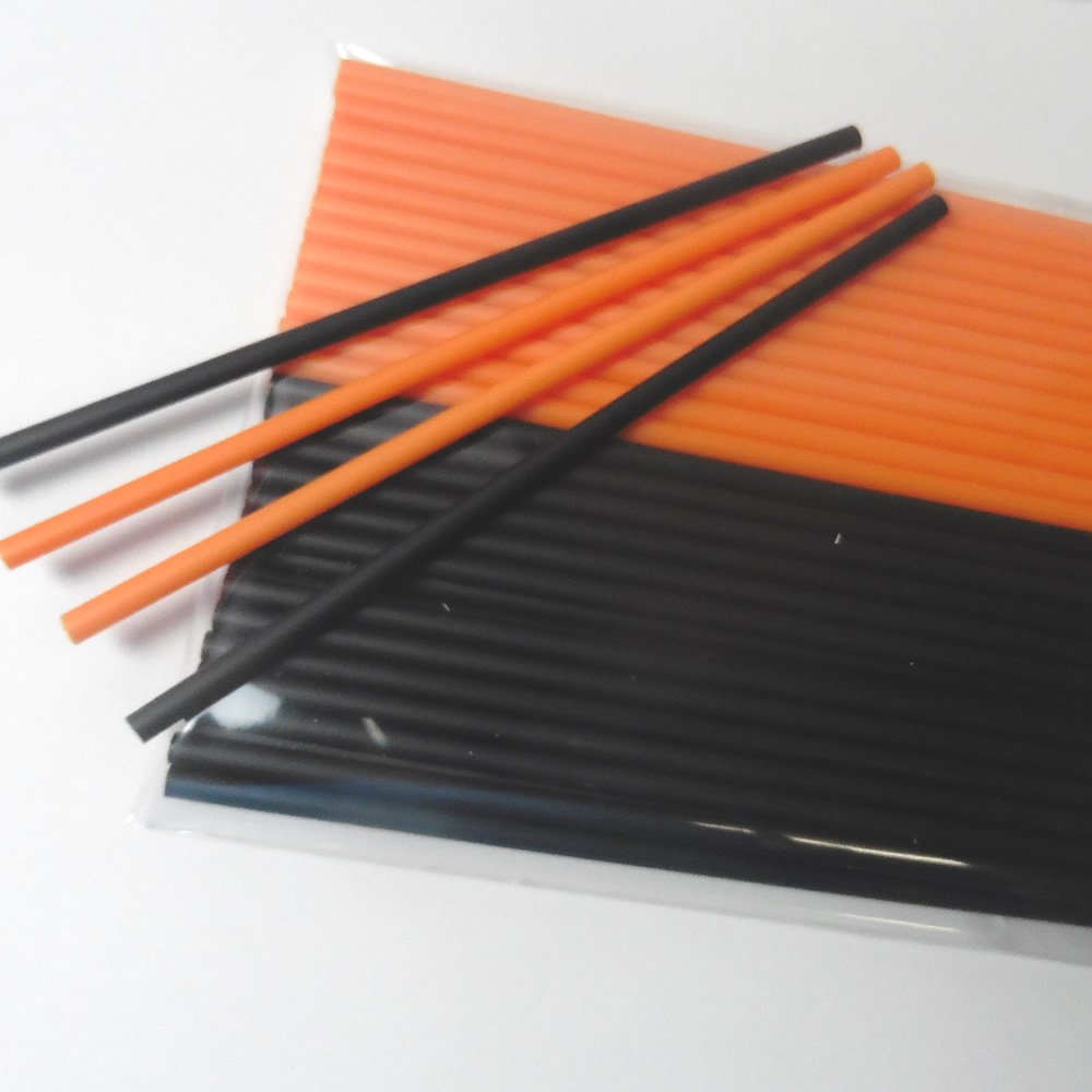 50Pcs Mixed Lollipop Sticks For Halloween Party (25 Black And 25 Orange)