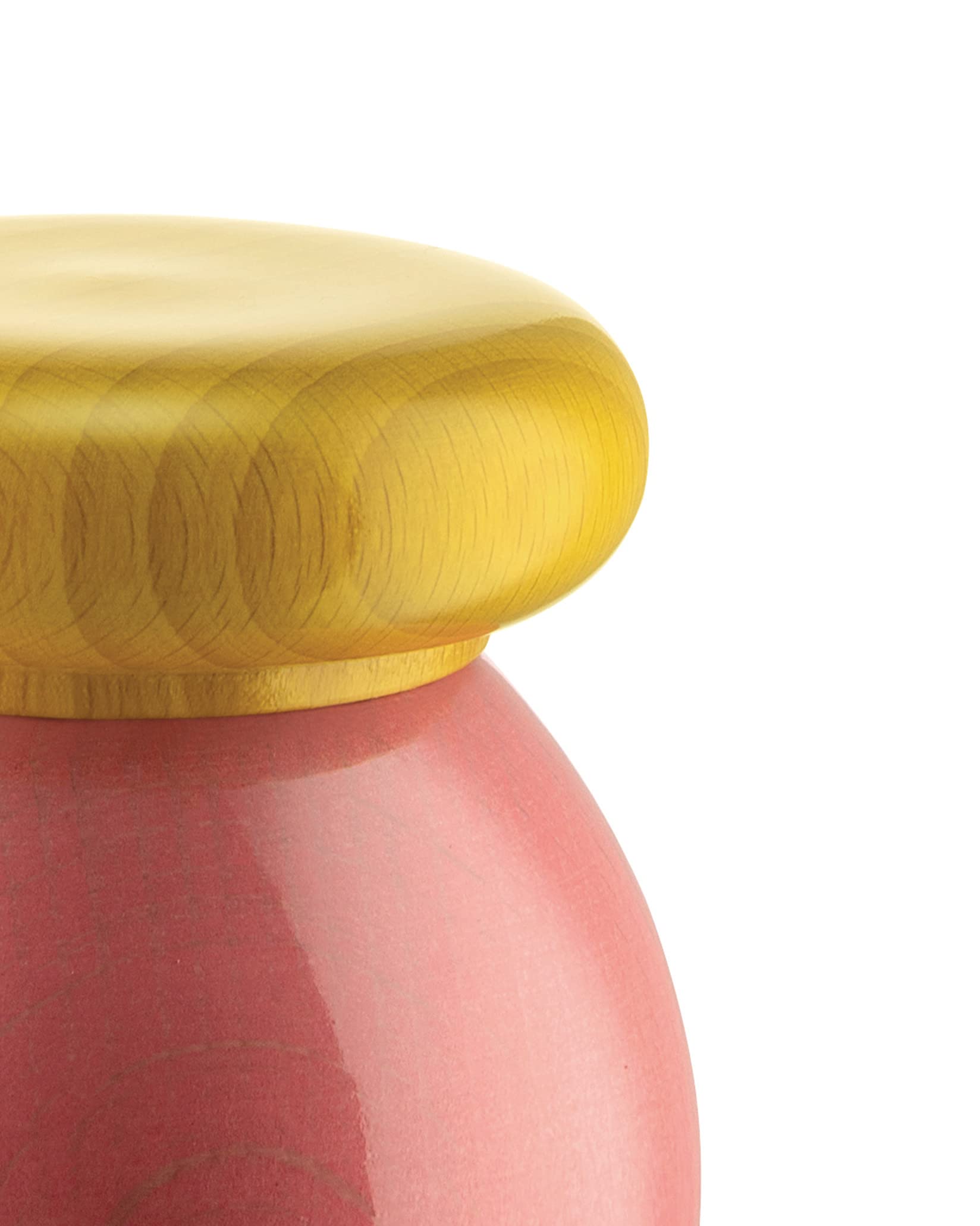 Alessi Es18 2 Salt, Pepper And Spice Grinder In Beech-Wood, 100 Values Collection, Yellow,Red,Pink
