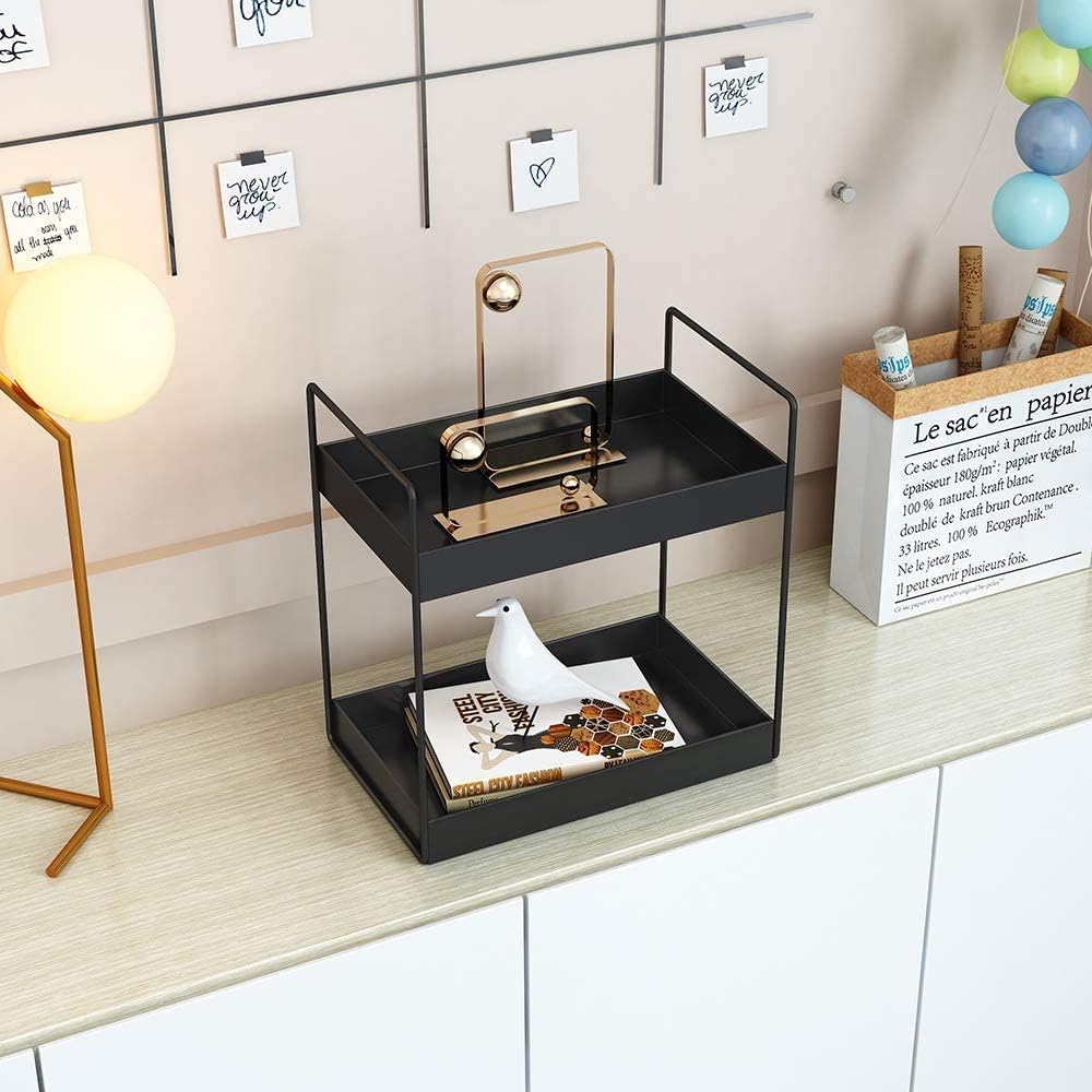 Aashi Luxecrafts Iron 2Tier Countertop Multipurpose Organiser, Tiered Shelf Storage Rack For Kitchen And Bathroom