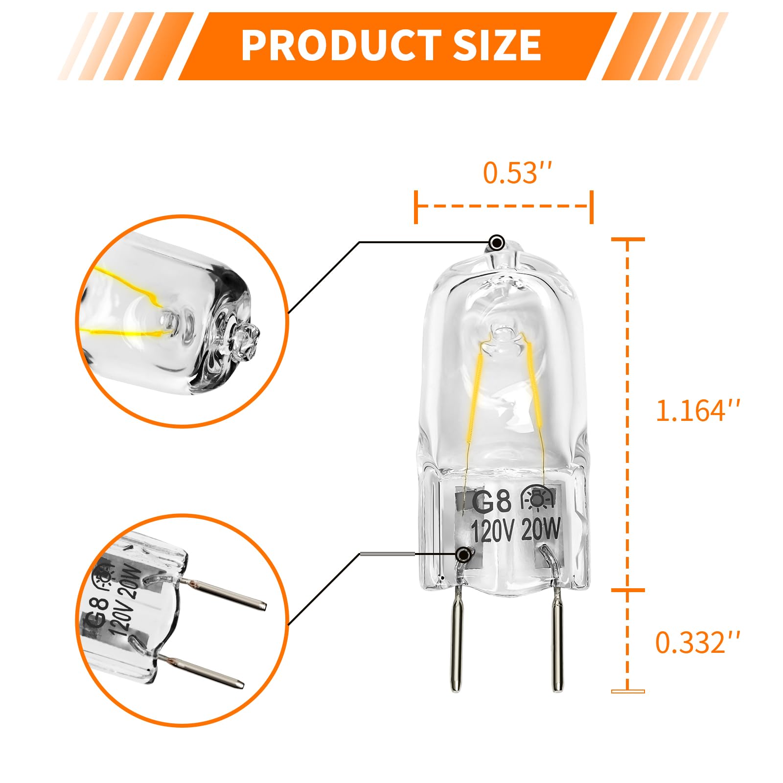Belleone Microwave Light Bulb Fit For Ge Samsung Kenmore Maytag Elite Over The Stove Range Oven, Halogen Light Bulb With G8 Bi-P