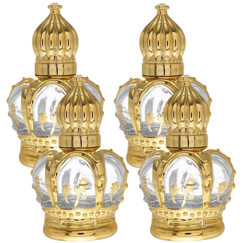 VINTORKY 4Pcs 15Ml Refillable Glass Perfume Bottles Compact Roller Bottles for Essential Oils Fragrance Travel Container with Vi