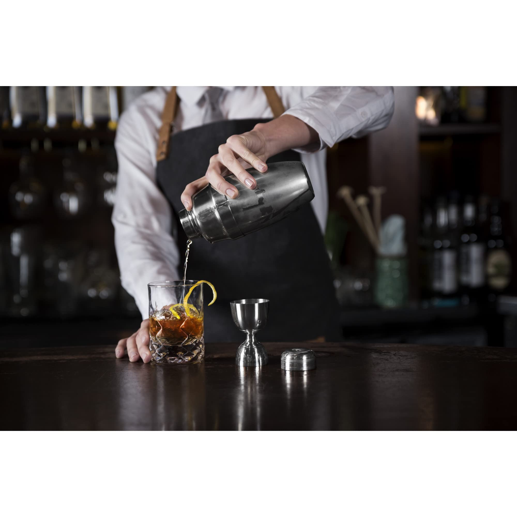 Viski Canterbury Double Measure For Cocktails, Bar Tools And Accessories Stainless Steel Bartender Tool Measuring Shot Set Of 1