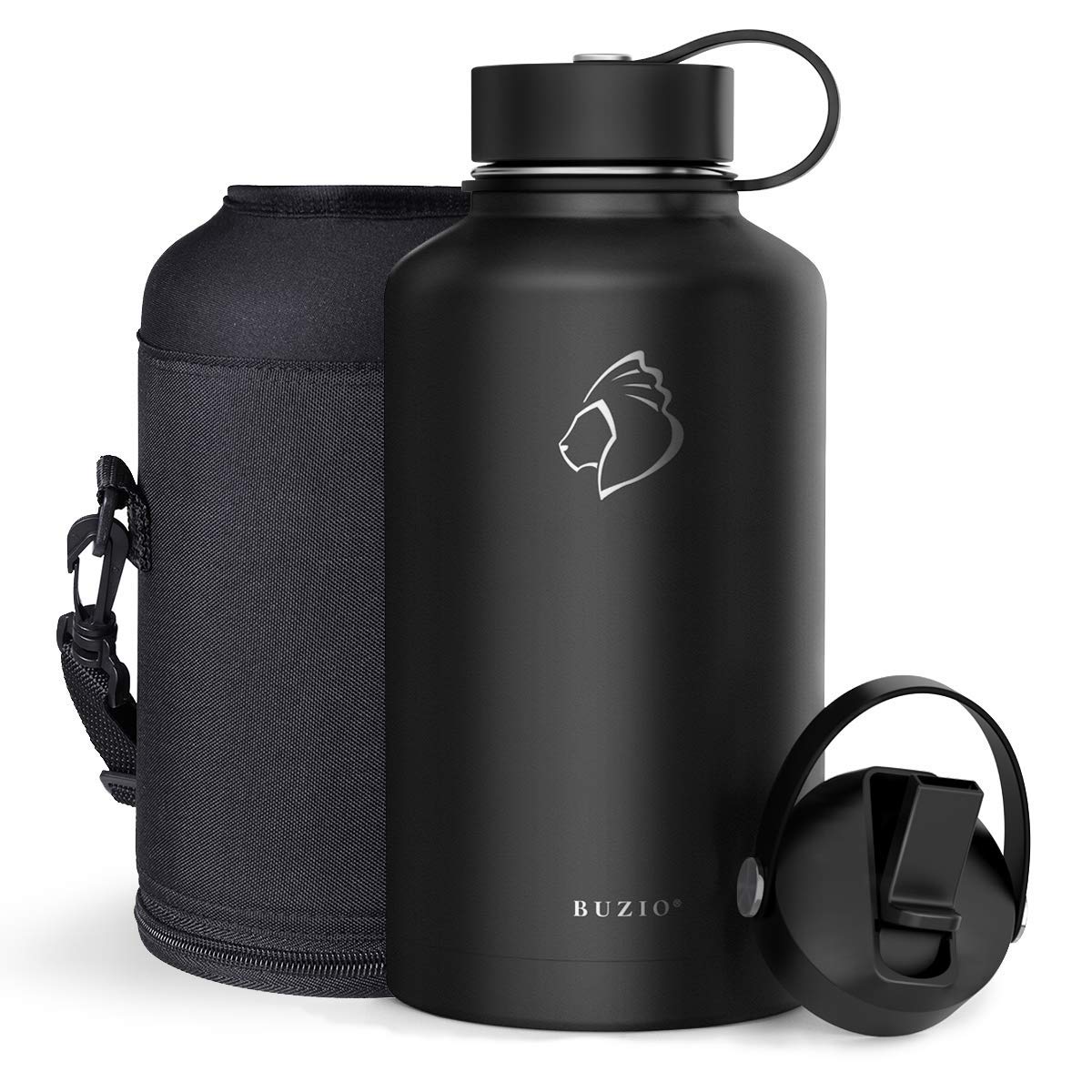 Buzio Vacuum Insulated Stainless Steel Water Bottle 64Oz (Cold For 48 Hrs/Hot For 24 Hrs) Bpa Free Double Wall Travel Mug/Flask