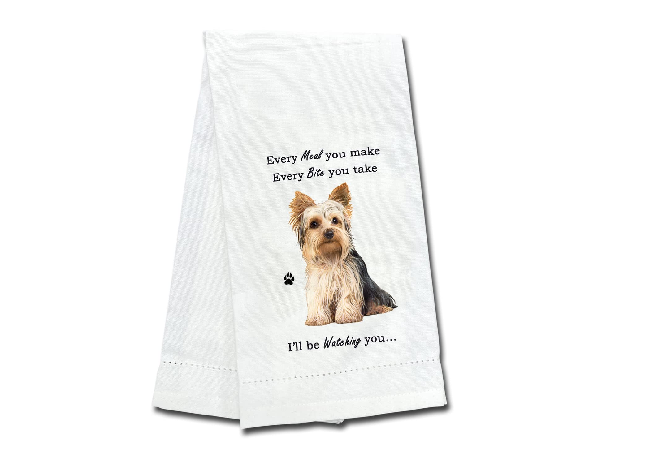 E&S Imports Yorkie Kitchen Towel - Soft Highly Absorbent - Yorkie Gifts - Dish Towels For Washing Dishes - Tea Towels - Reusable