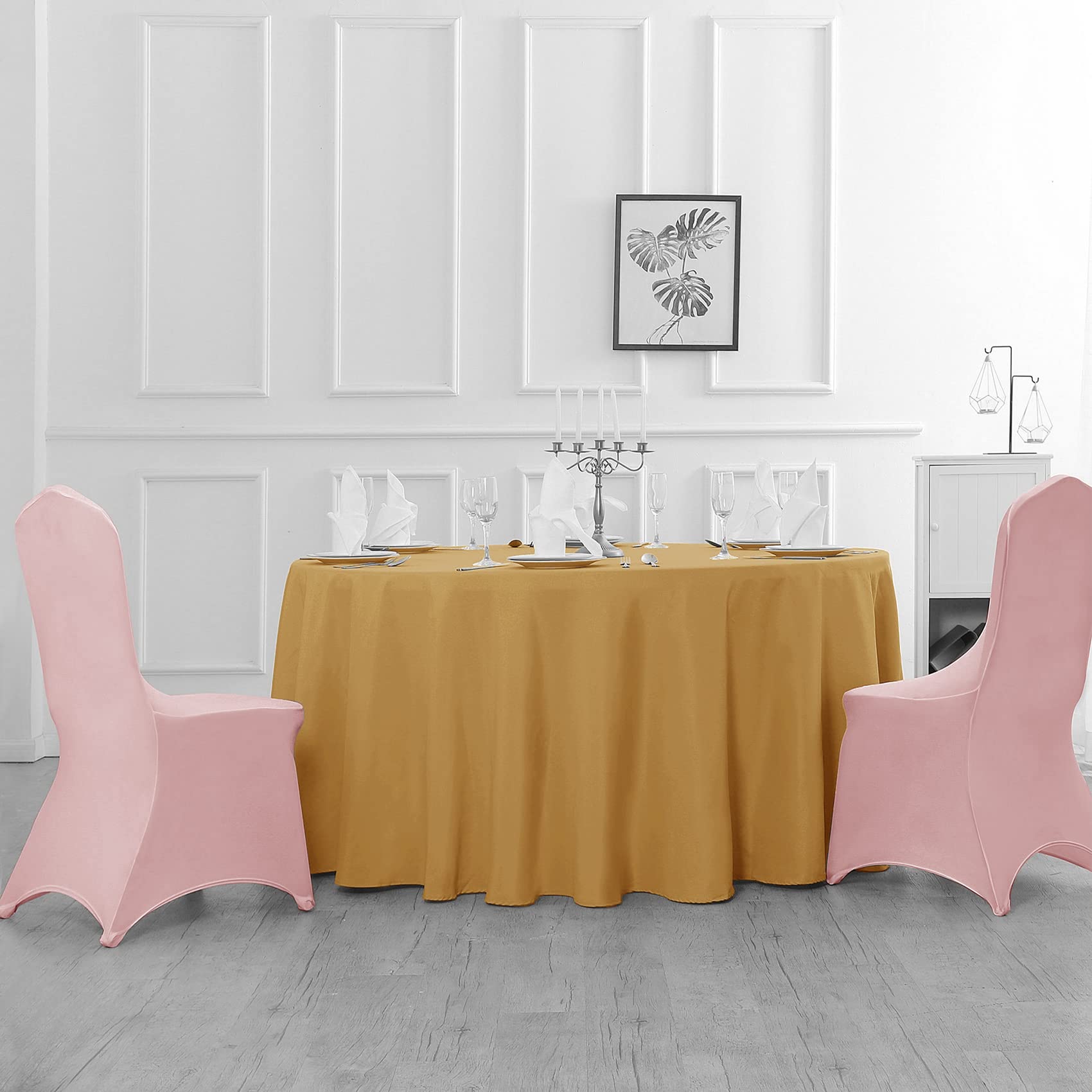 Round Tablecloth - 120 Inch Round Tablecloth - Stain And Wrinkle Resistant Washable Polyester Table Cloth, Decorative Fabric Tab