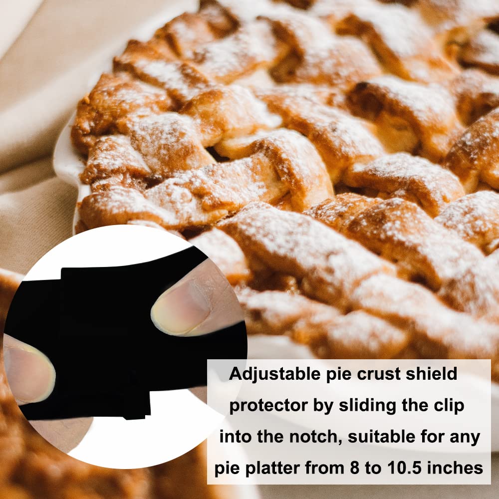 Qteclor Adjustable Pie Crust Shield,Pie Edge Protector Tools,Round Silicone Baking Cake Pizza Cover,Bpa-Free,For Halloween Chris