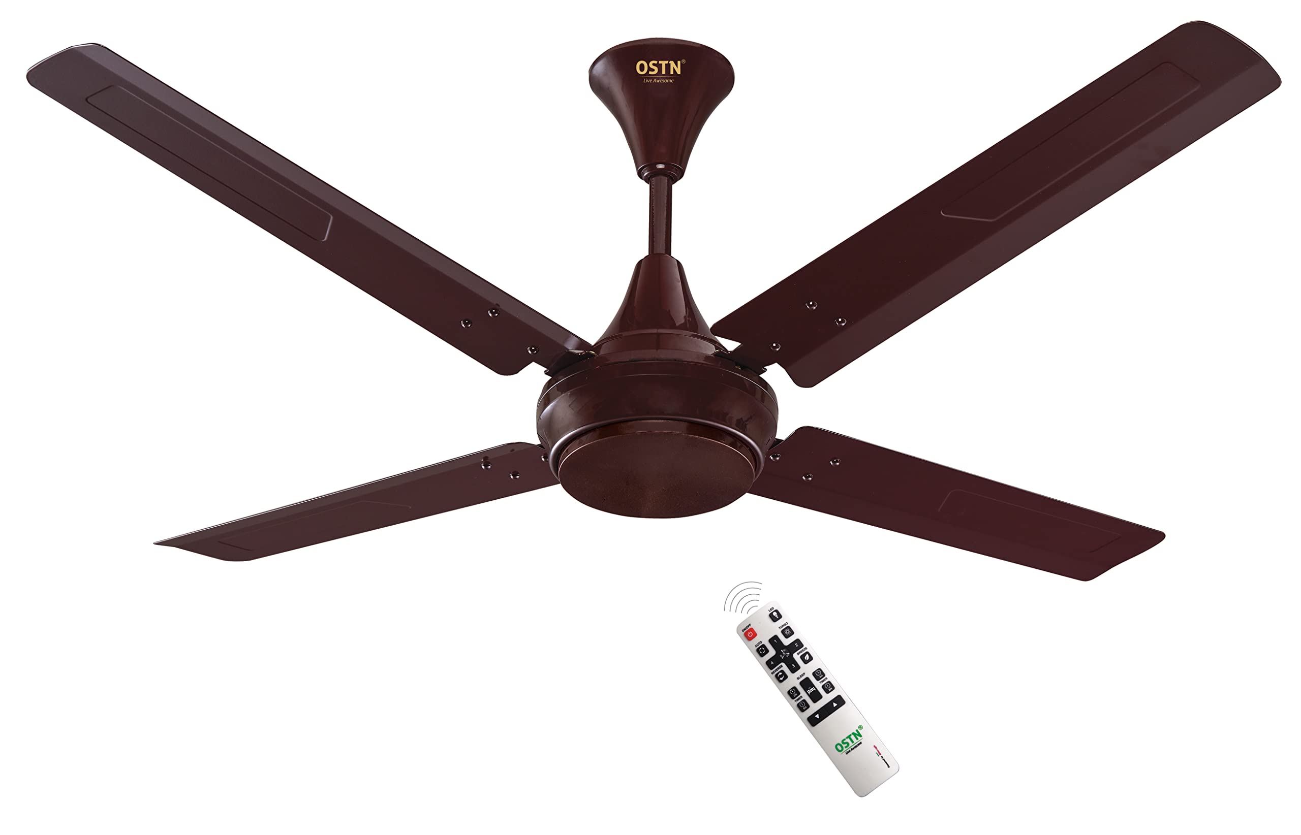 Ostn Elements S 4 900Mm Bldc Motor 5 Star Rated Ceiling Fans With Remote Control | Upto 70% Energy Saving, High Air Delivery And