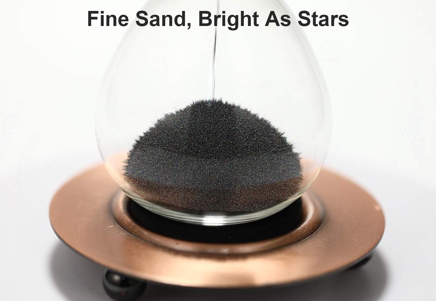 Suliao Magnetic Hourglass 2 Minute Sand Timer: Large Sand Clock Two Minute With Black Magnet Iron Powder & Metal Base, Sand Watc