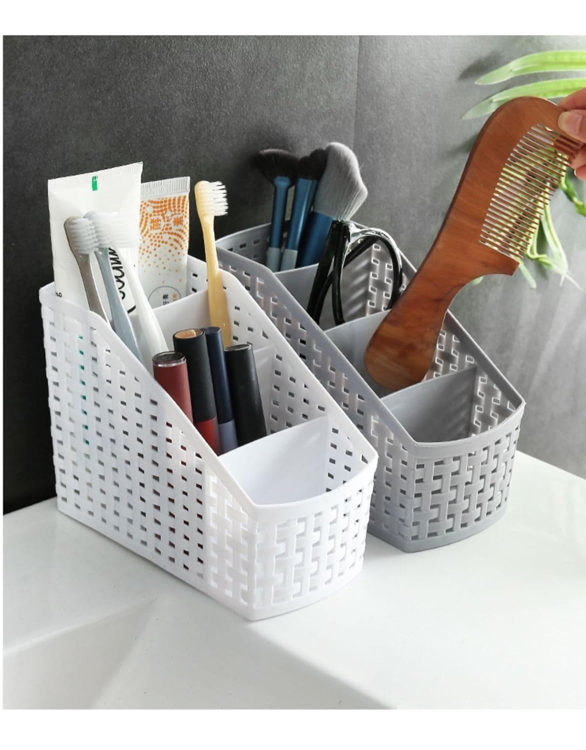 Oblivion Boxes For Storage 1 Pc  MultiPurpose Plastic Basket Organizer With Handle For Home Office Kitchen Bathroom, Durable S