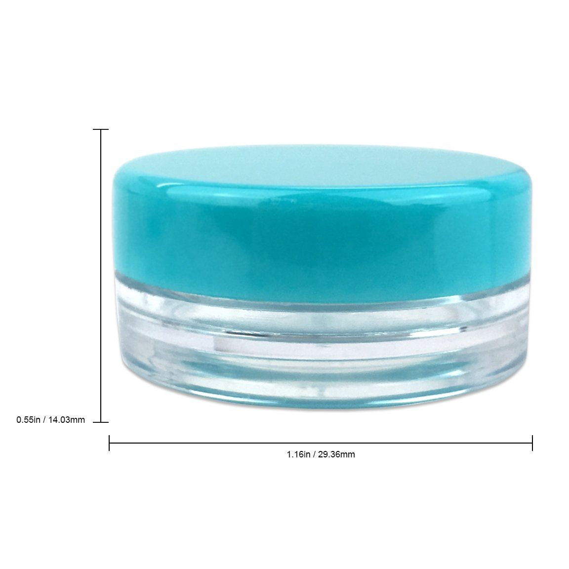 (200 Pieces Jars + Lid) Beauticom 3G/3ML Round Clear Jars with TEAL Sky Blue Screw Cap Lids for Scrubs  Oils  Toner  Salves  Creams  Lotions  Makeup Samples  Lip Balms - BPA Free