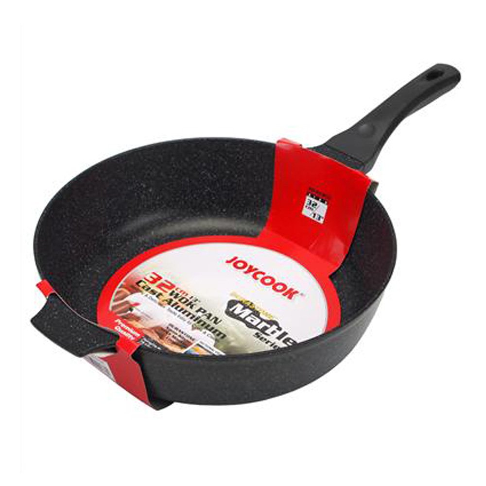 Joycook Durastone Marble Coated Cast Aluminum Nonstick Wok Pan, 13-Inch