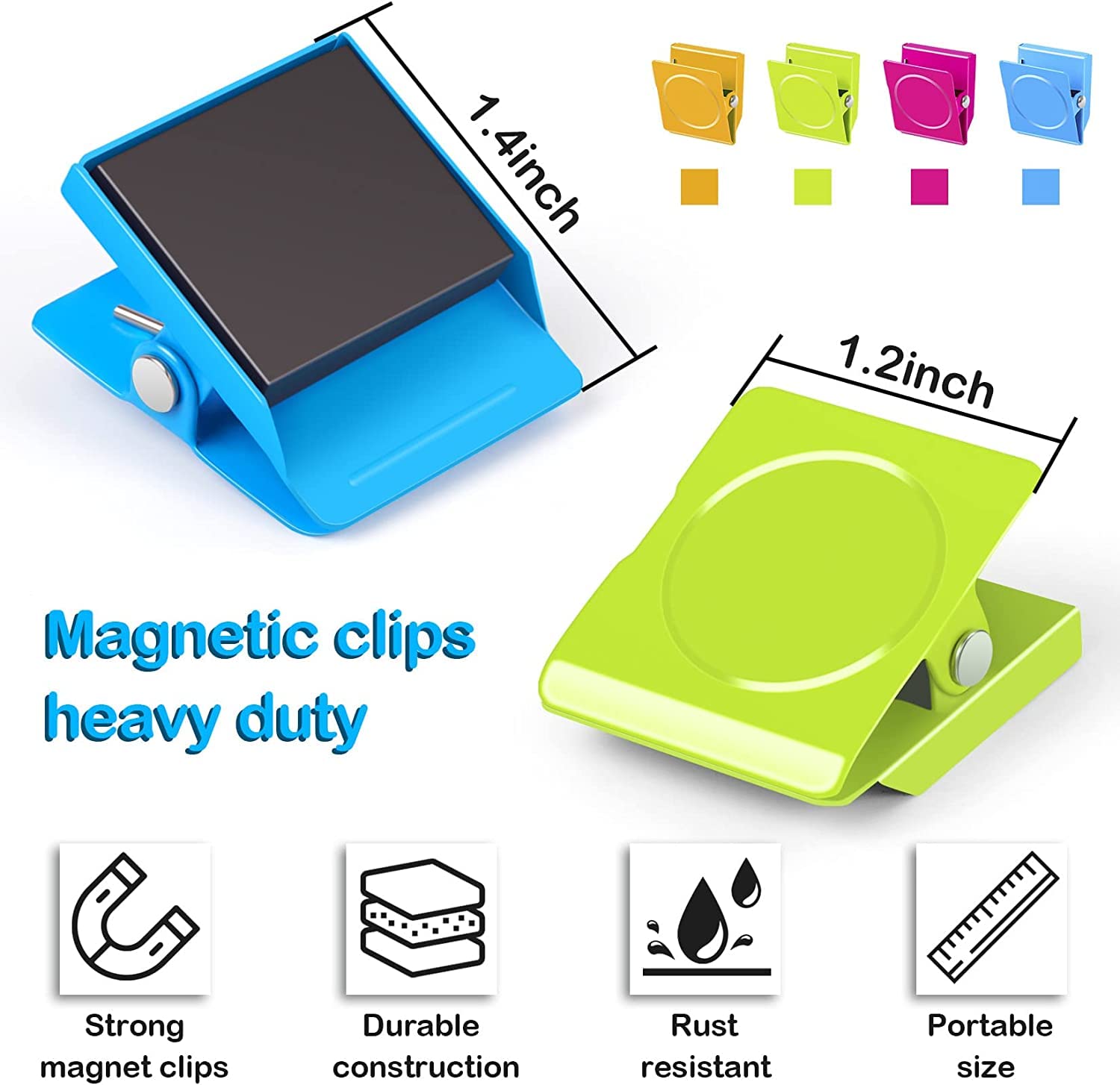 Magnetic Clips Heavy Duty, Magnets Clip, Fridge Magnet Clips, Strong Fridge Magnets, Clips Magnets For Fridge, Whiteboard-24Pack