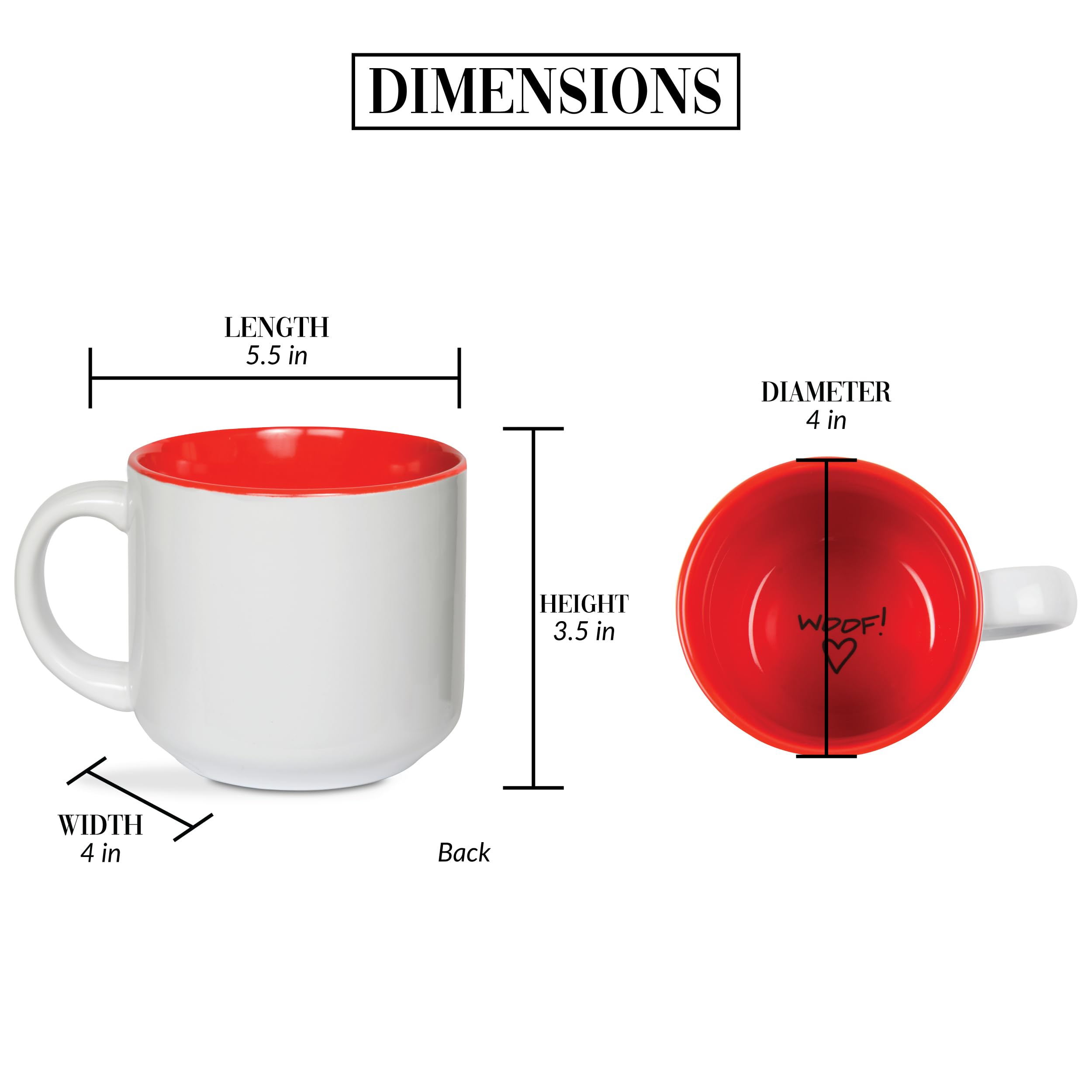 Pavilion Gift Company Blobby Dog-Mom I Woof You Ceramic Coffee Mug, Red