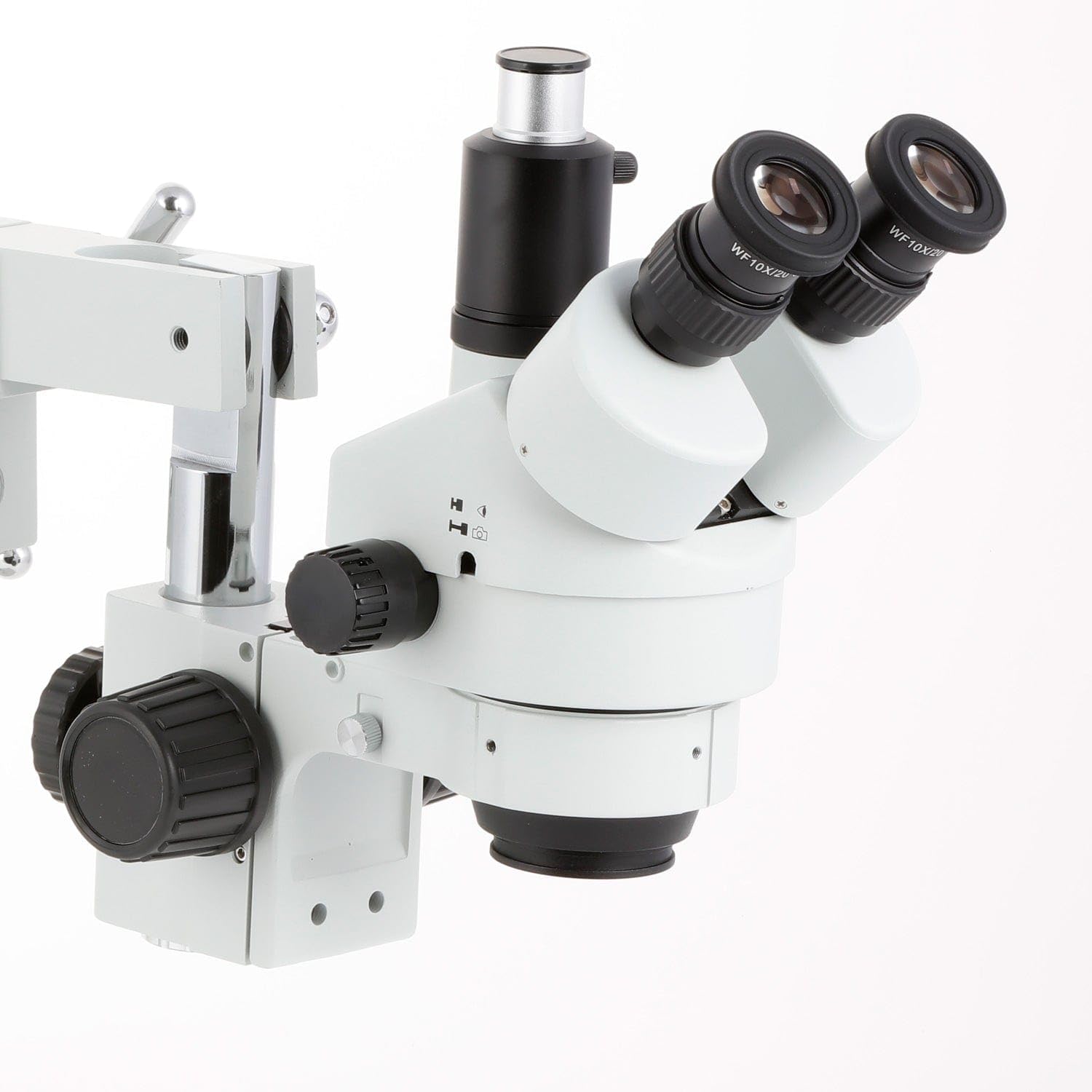 Amscope - 7X-45X Simul-Focal Stereo Zoom Microscope On Dual Arm Boom Stand  144-Led Ring Light - Sm-4Tp-144