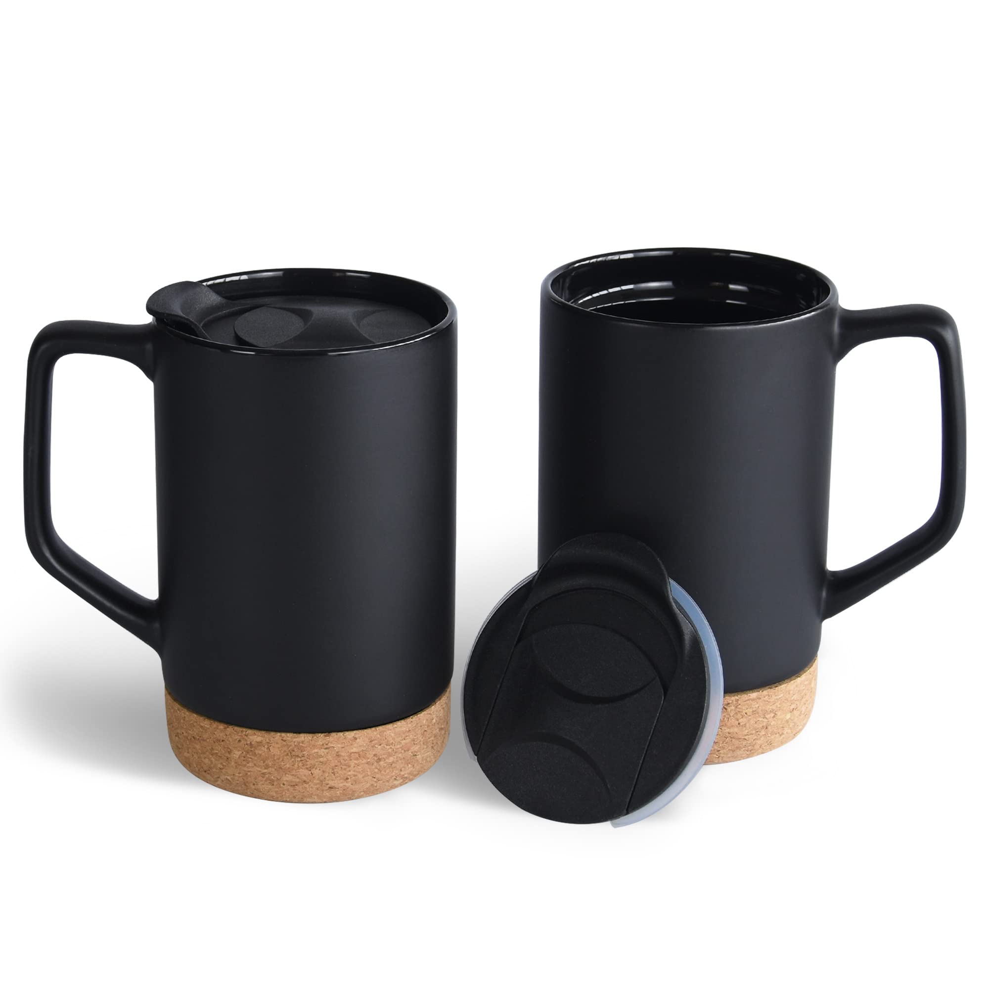 ARTONUSA 17 oz Ceramic Coffee Mug,Set of 2 Matte Black