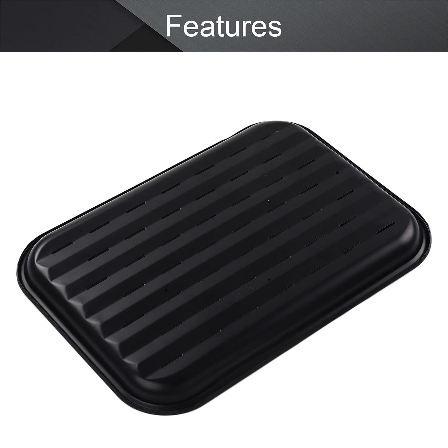 Utoolmart Perforated Baking Tray Carbon Steel Microwave Cookware Crispy Plate Fry Pan Deep Dish Non-Stick Hard Coating Naturals Compact Crisping Tray Grade Kitchen Baking Tray 1pcs
