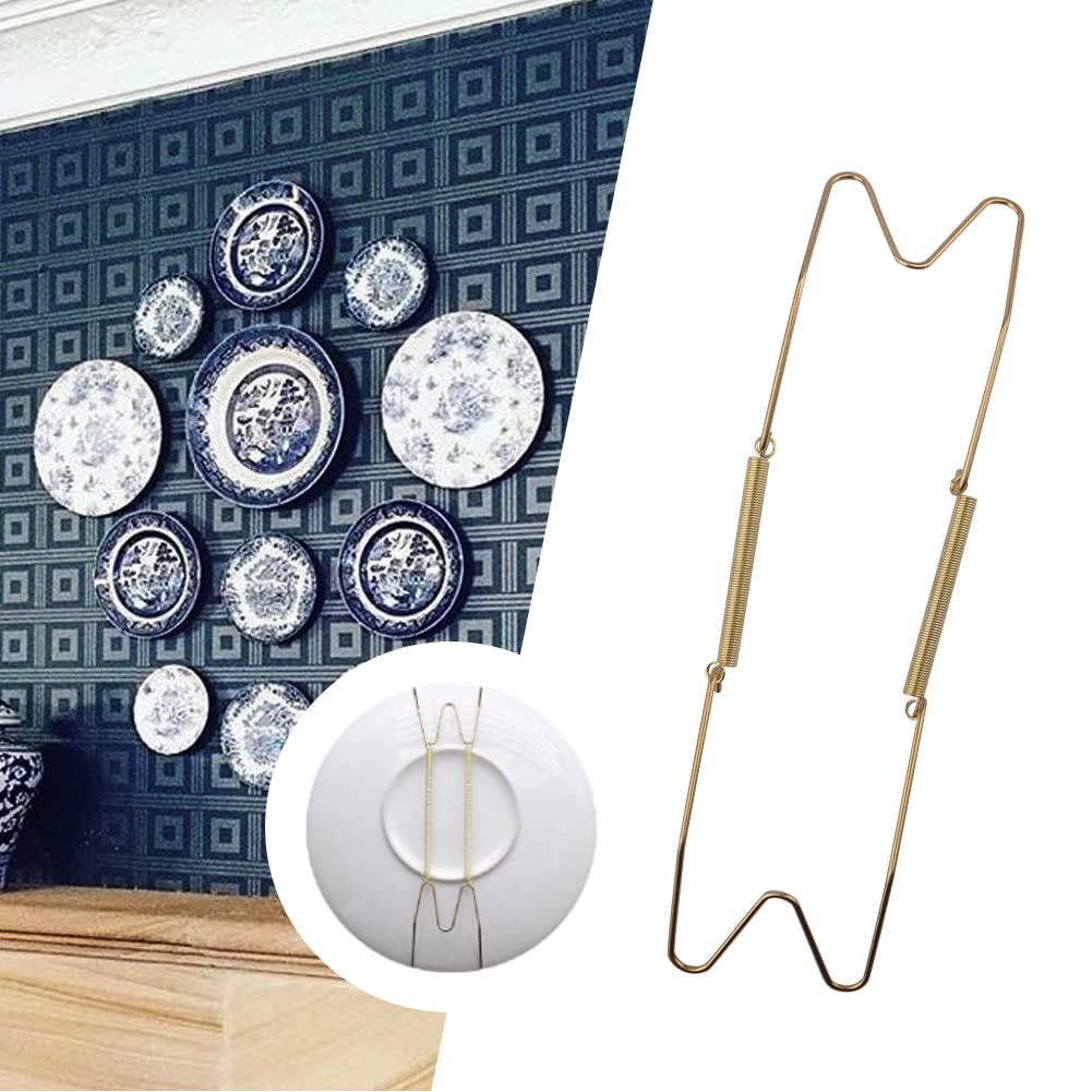 8 10 12 14 16Inch Plate Hangers For Walls Plate Dish Hangers Stainless Steel Decorative Invisible Plate Hangers Holder, Wall Hoo