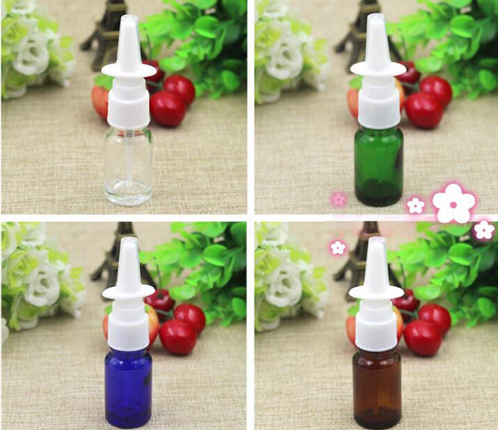 6Pcs 10Ml/0.34Oz Glass Nasal Spray Bottles - Portable Empty Refillable Fine Mist Sprayers Cosmetic Makeup Perfume Storage Contai