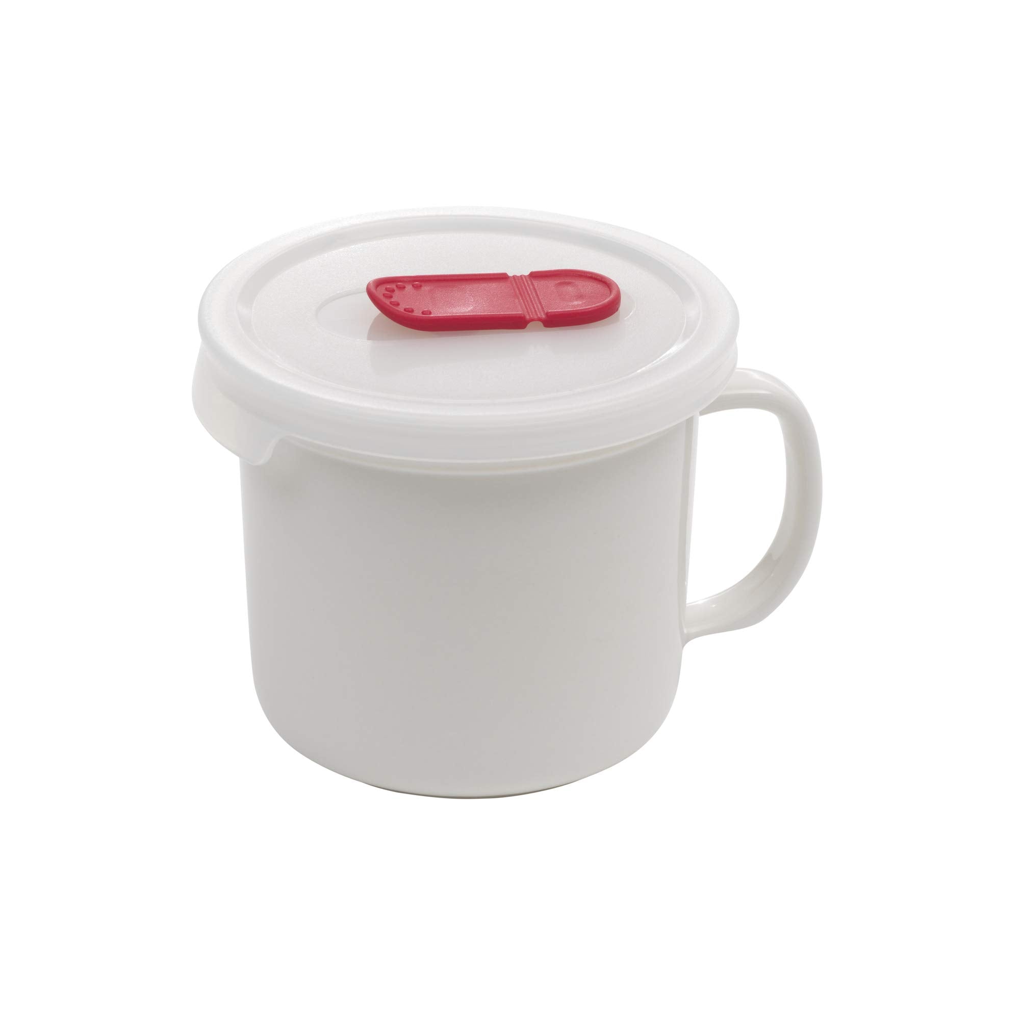 GoodCook 20 oz. MicrowaveSafe Ceramic Mug with Vented Lid, White