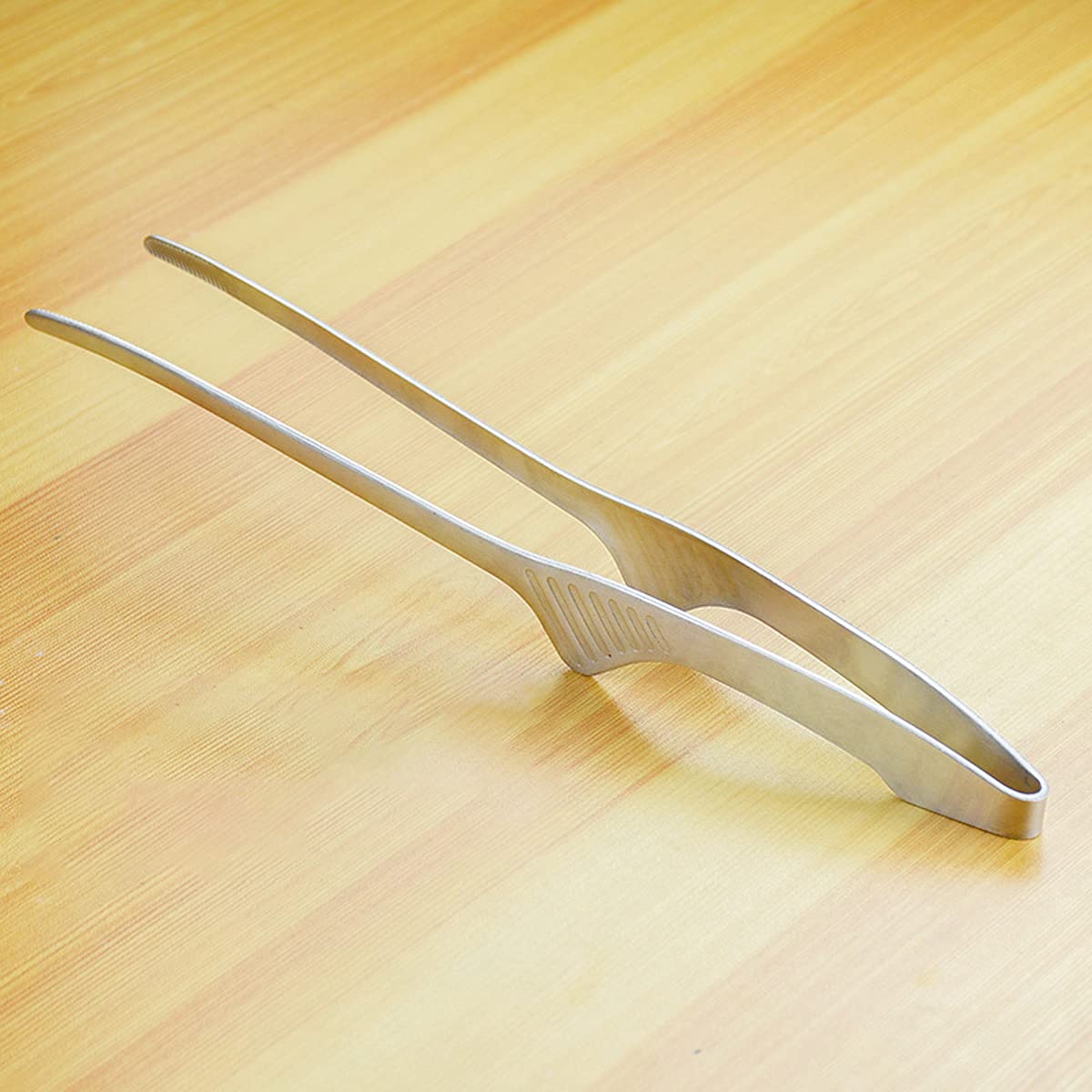 2 Pieces Stainless Steel Grill Tongs For Korean And Japanese Bbq Clean & Convenient Use,Non-Slip Serrated Tips,Ideal For Cooking