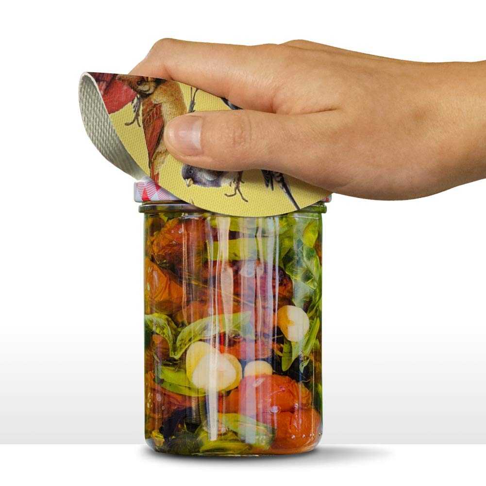 Birds Songbirds Cardinal Finch Robin Round Rubber Non-Slip Jar Gripper Lid Opener