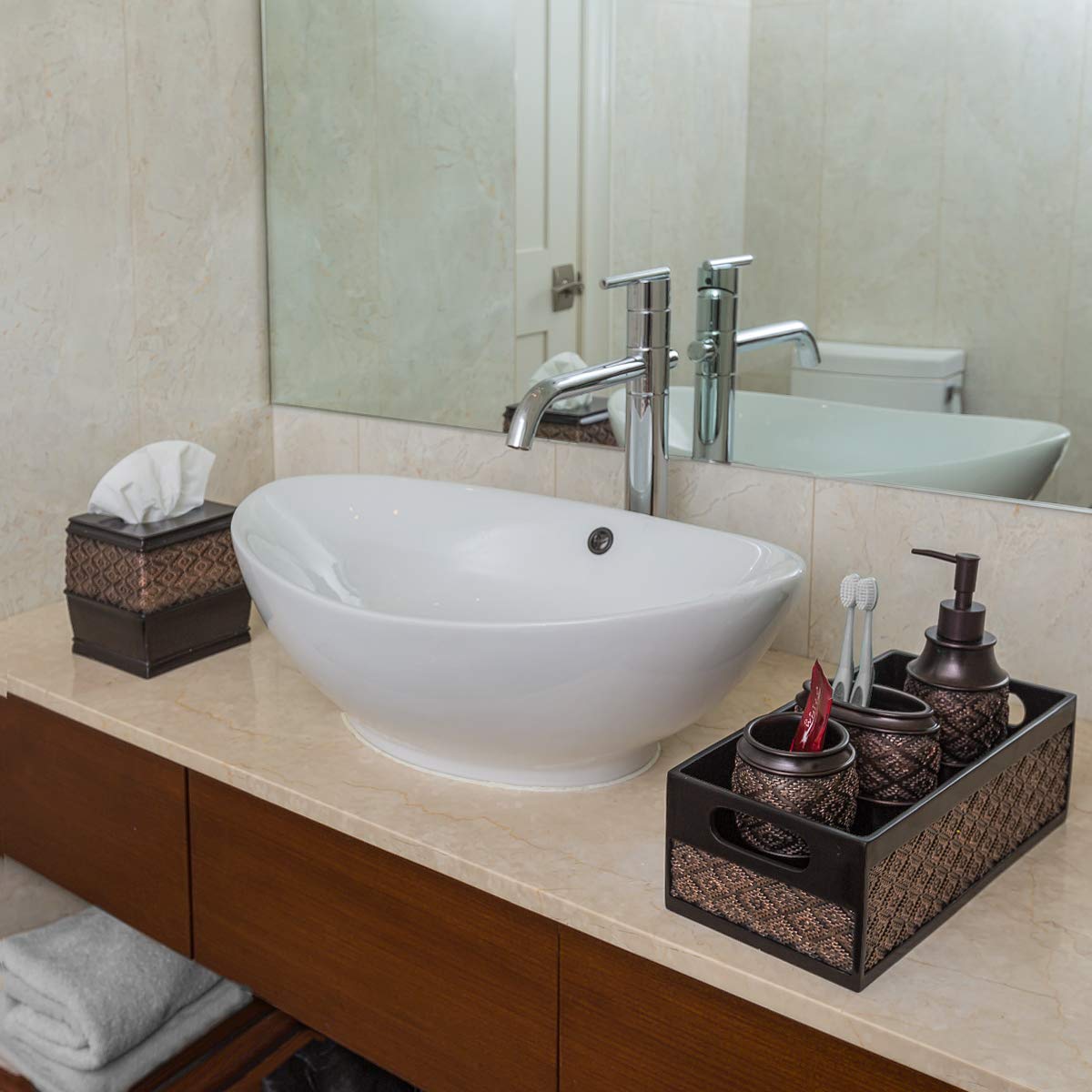 Dublin Bathroom Decor Box Toilet Paper Storage Basket - Decorative Bathroom Storage Toilet Tank Topper - Bathroom Organizer Coun