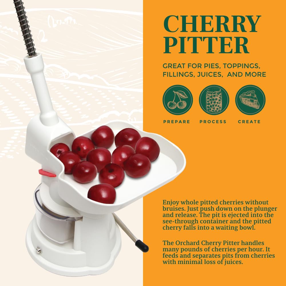 Orchard Cherry Pit Remover Tool With Pit Container And Suction Base, Cherry Pitter Stoner, Quickly Remove Cherry Pits For Large