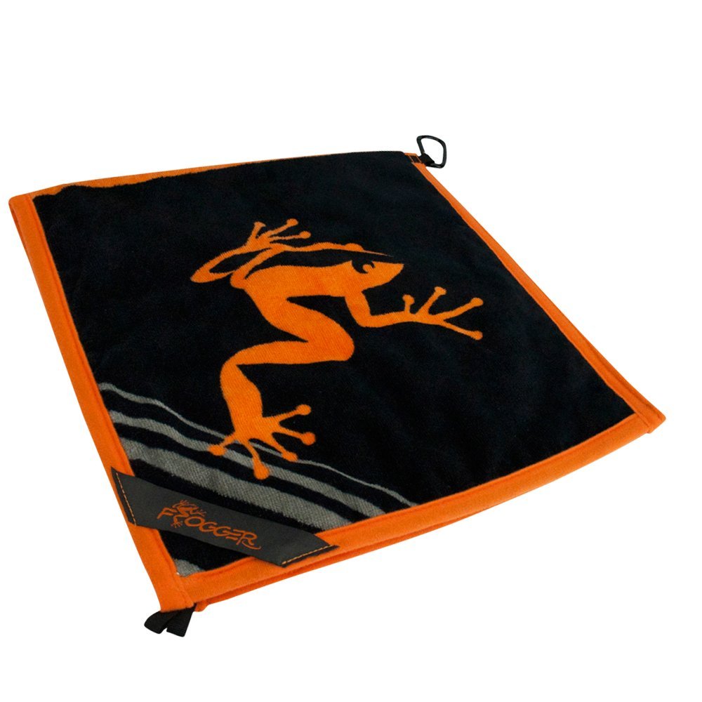 Frogger Golf Amphibian Wet/Dry Golf Towel, Orange/Black