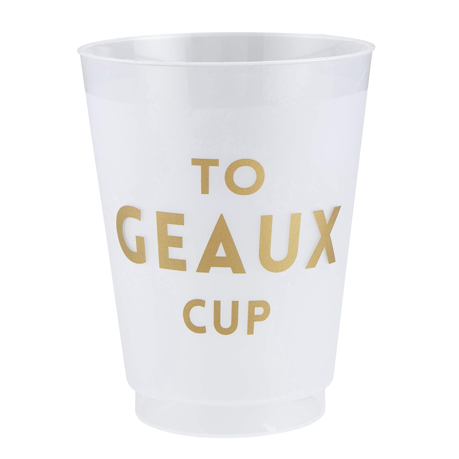 Santa Barbara Design Studio Sips Drinkware 16-Ounce Frosted Plastic Cups, 8-Count, To Geaux