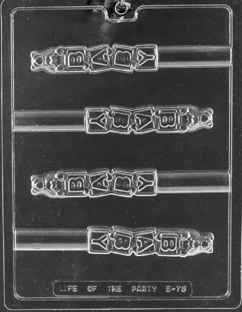 Grandmama'S Goodies B073 Baby Block Pretzel Lollipop Lolly Shower Chocolate Candy Soap Mold With Exclusive Molding Instructions