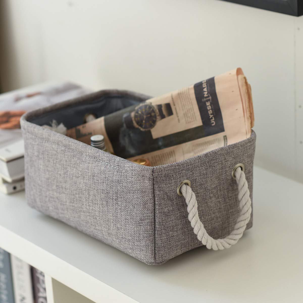 TheWarmHome Large Storage Bins Basket  2 Pack Grey Fabric Storage Cubes for Baby Changing Table Nursery Livingroom Kidsroom Playroom Toy  Collapsible Storage Baskets for organizing Shelves Closet