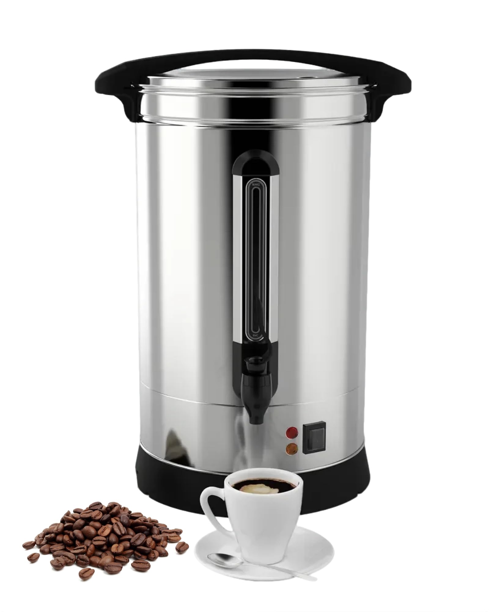 EcoSummer 120 Cup Coffee Urn, 18l/4.8Gal Large Capacity Stainless Steel Hot Beverage Dispenser, Fast Brew/Rapid Extraction, Comm
