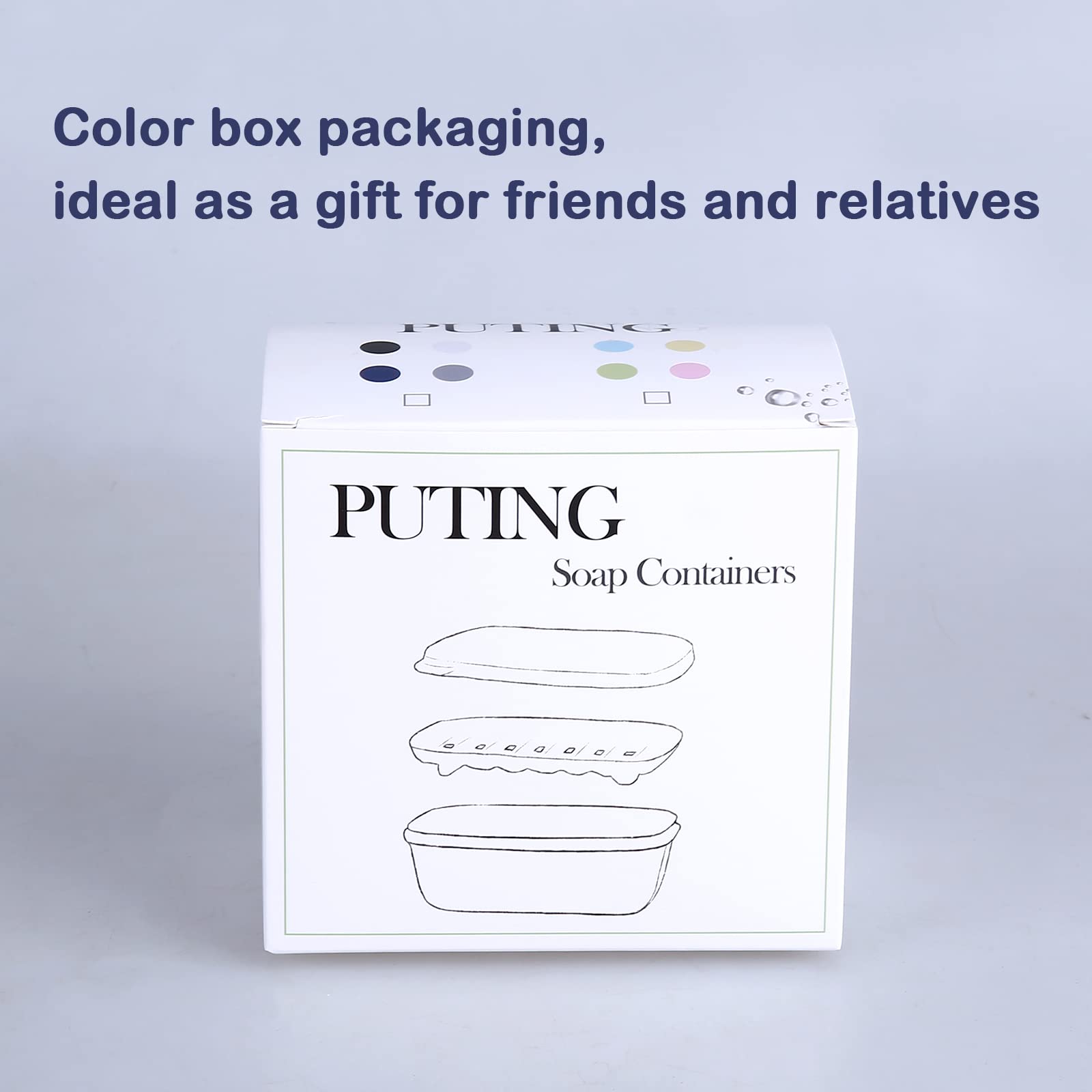 PUTING 4pcs Soap Travel Container Portable Soap Case Leakproof Soap Box Soap Saver Dish with Cover Plastic Soap Bar Holder for Camping Outdoor Bathroom Shower Gym Hiking Traveling