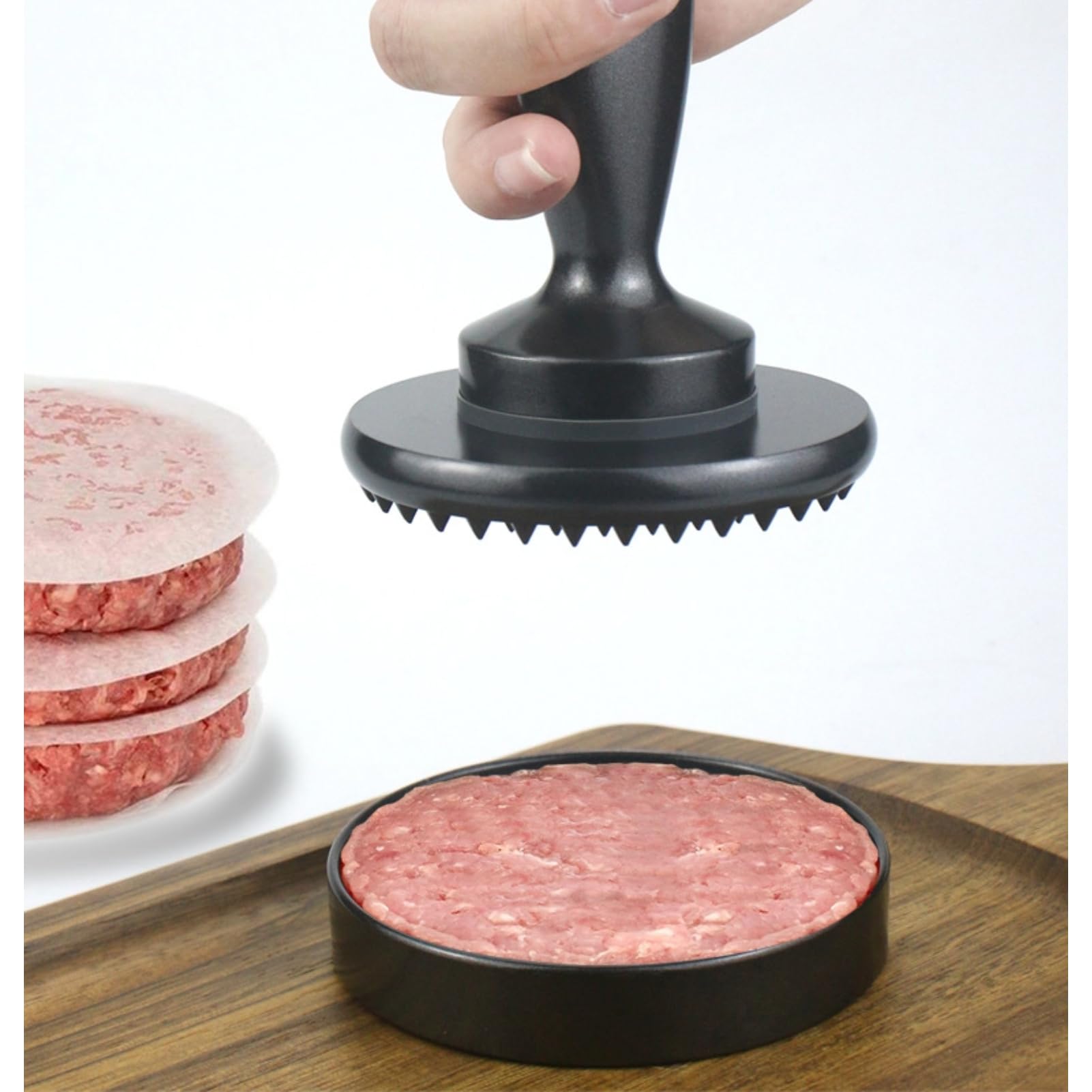 Meat Pounder Tenderizer, Stainless Steel Burger Press Patty Maker Meat Tenderizer Mallet Marinating Prep Tool