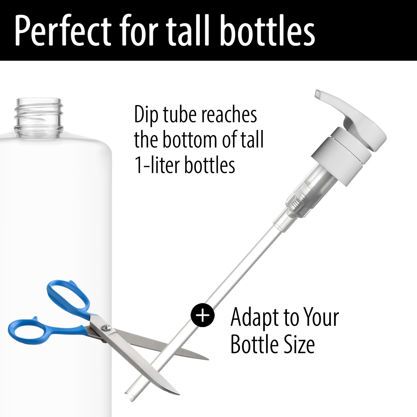 Bar5F 33.8-Ounce Pump for Shampoo and Conditioner  Lotion  etc. for 1-Inch Bottle Neck Pack of 2