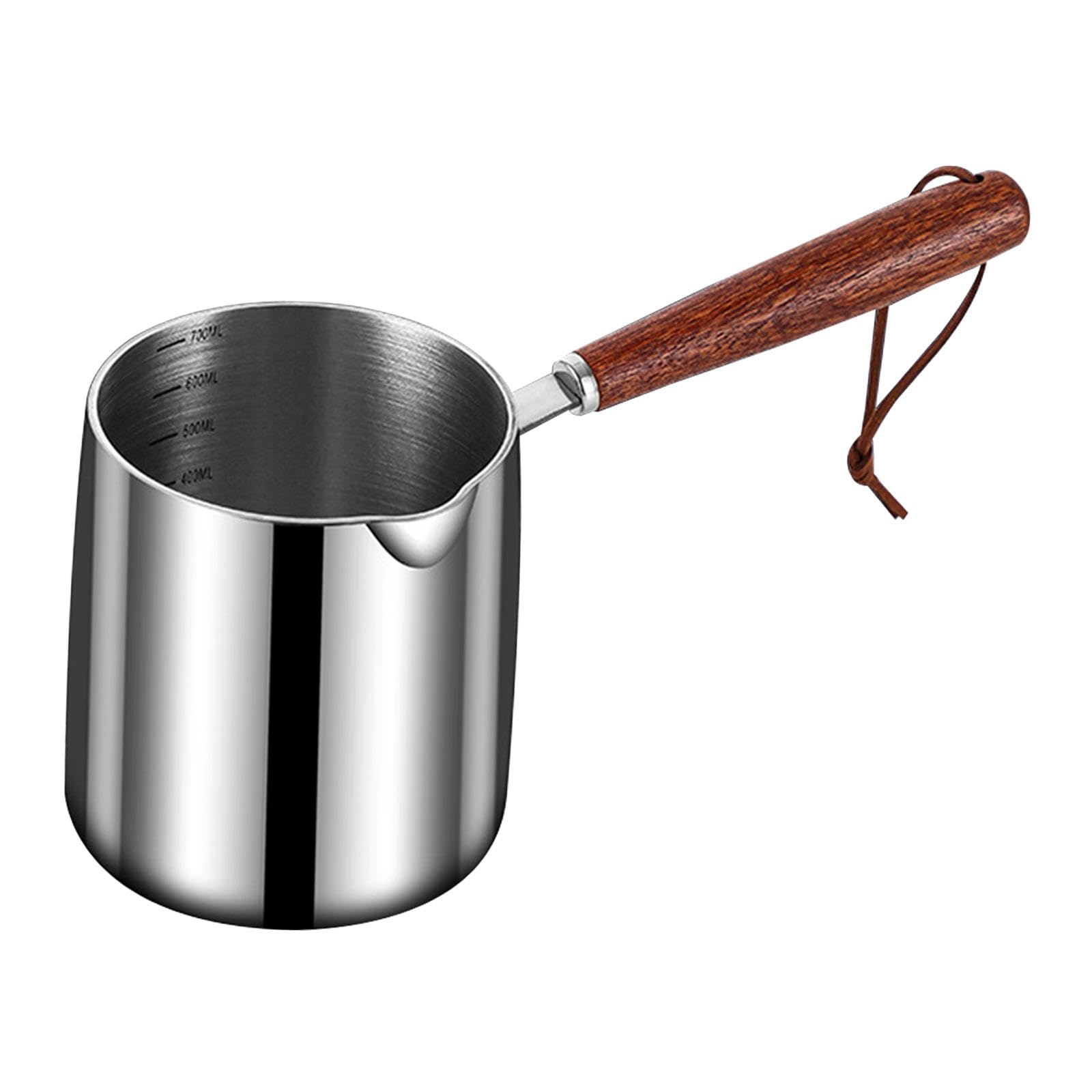 Myaddiction Small Saucepan Stainless Steel Cooking Pan For Kitchen Burning Oil Rv Travel 700Ml