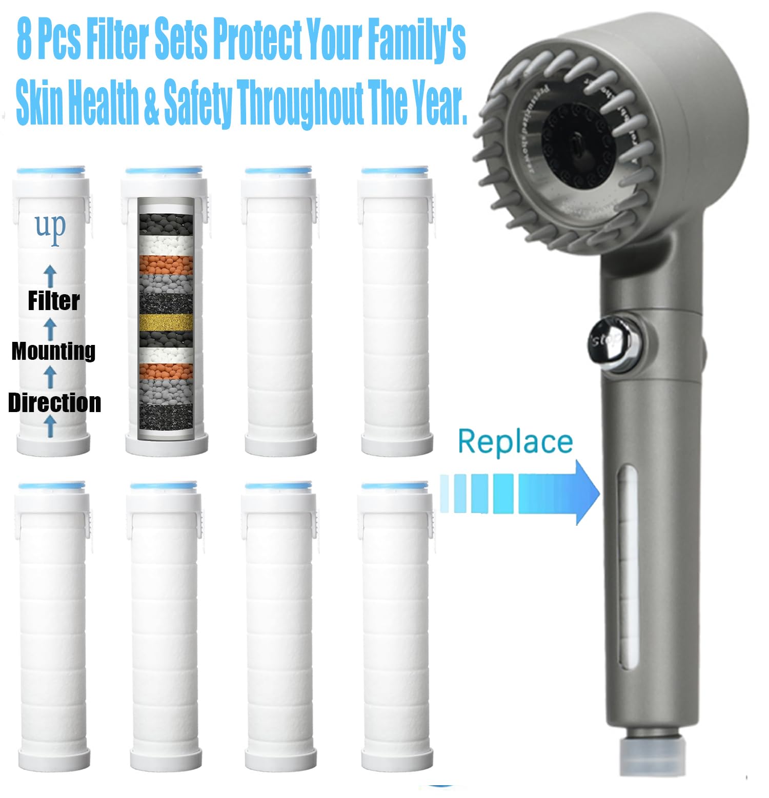 Shower Filter For Handheld Shower Head Shower Filter Replacement High Pressure Handheld Shower Heads Filter Set Of 8 Replacement