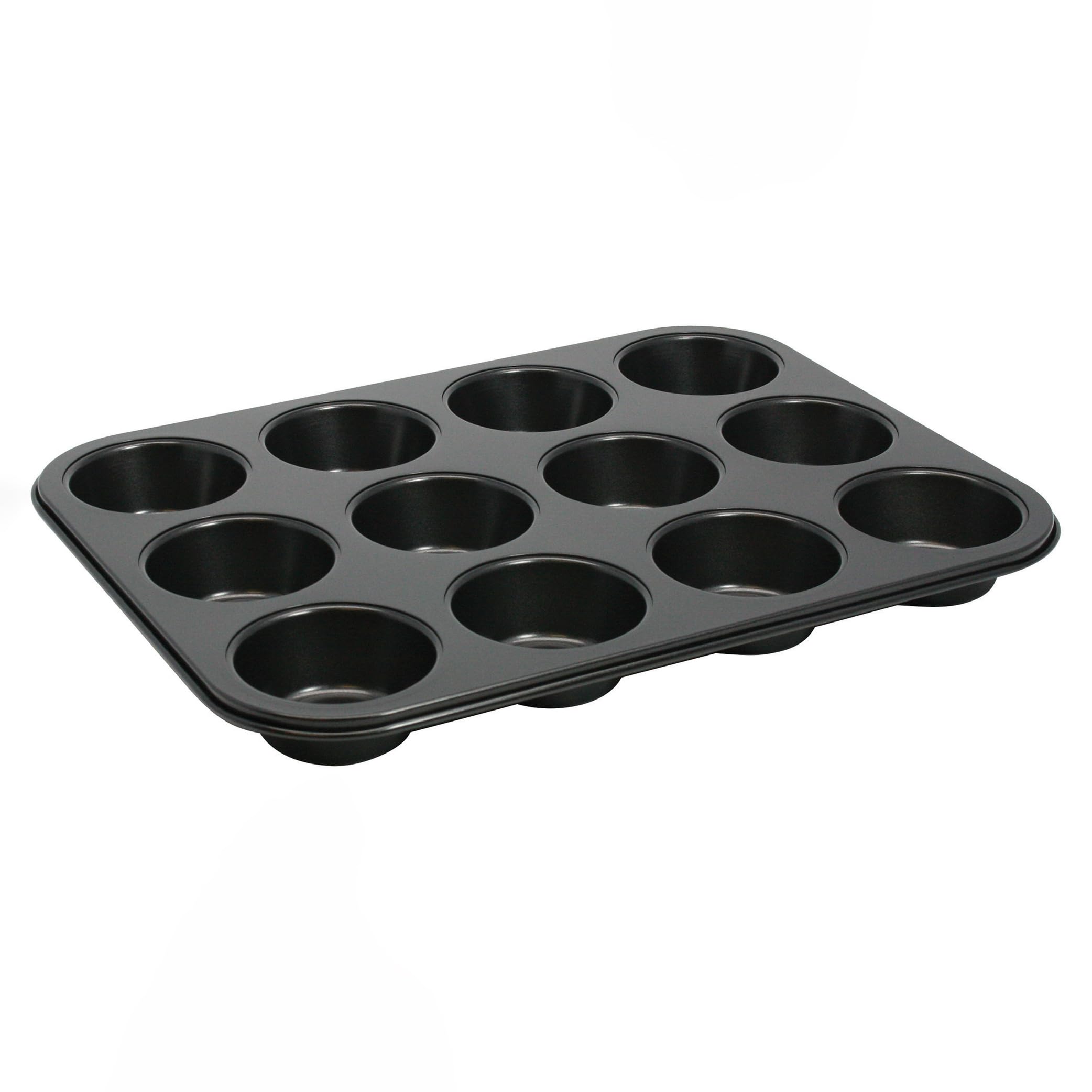 Winco 12-Cup Non-Stick Muffin And Cupcake Pan, Tin Plated,Black