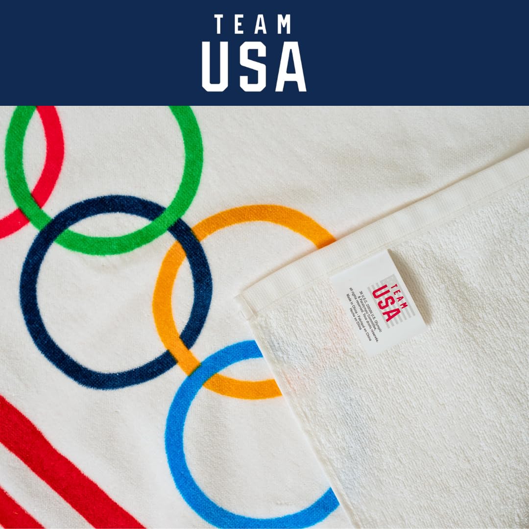 Franco Collectibles Team Usa Paris Olympics Super Soft Cotton Bath/Pool/Beach Towel, 60 In X 30 In, (Officially Licensed Product