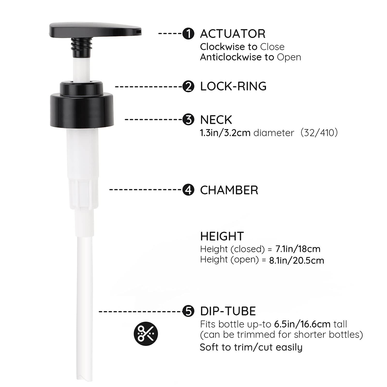 Lotion Dispenser Pump Head, Segbeauty 3 Pack Shampoo Shower Bottle Pump Replacement, Empty Refillable Bottle Tube Pump Top For S