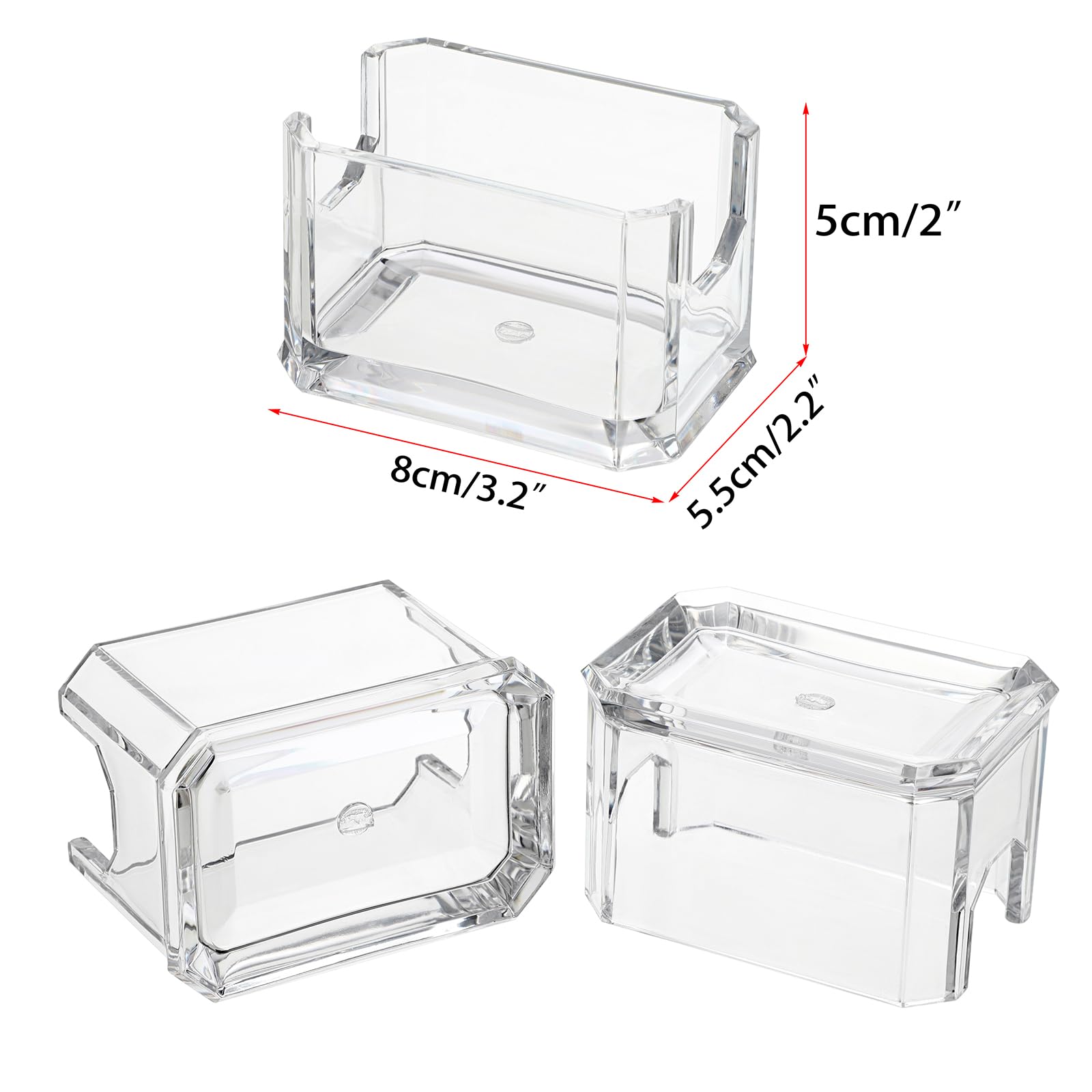 Elldoo Set Of 4 Sugar Packet Holder, Acrylic Sugar Bowl For Restaurant, Tea Bag Organizer, Small Condiments Packet Holder Sugar