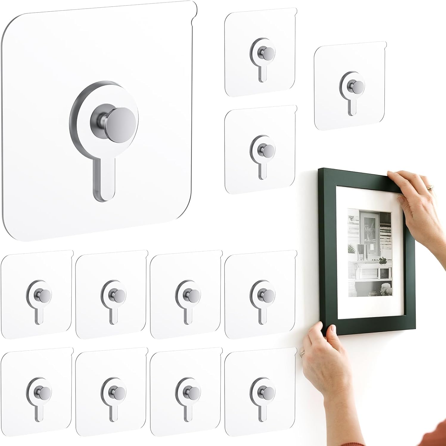 Varenyya Hanging Hooks Without Drilling, Self Adhesive Hooks For Wall Heavy Duty Strong Nail Free, Kitchen Accessories Items (Ha