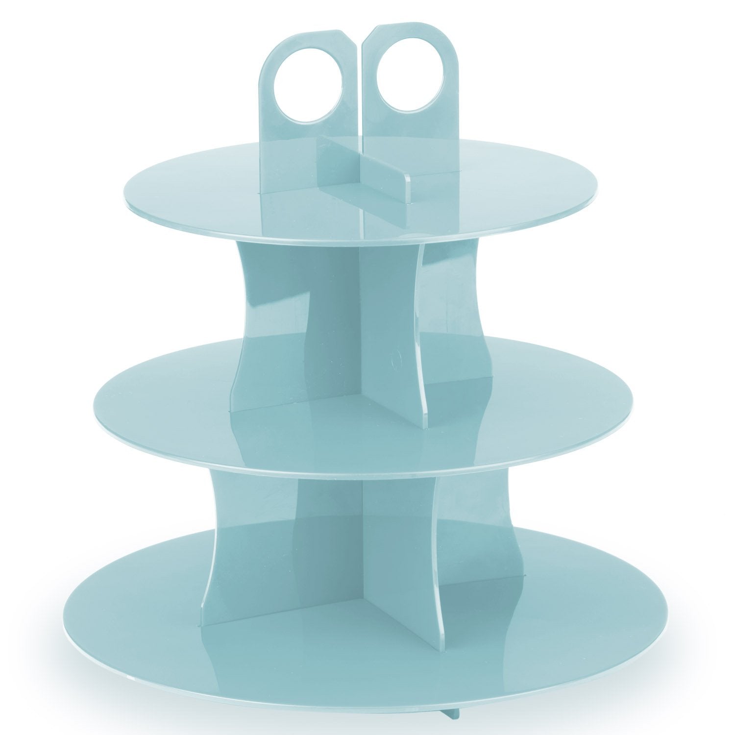 Goodcook Sweet Creations Bake-Take-Serve Nonstick Cupcake Pan Set With Tiered Stand, Silver/Blue