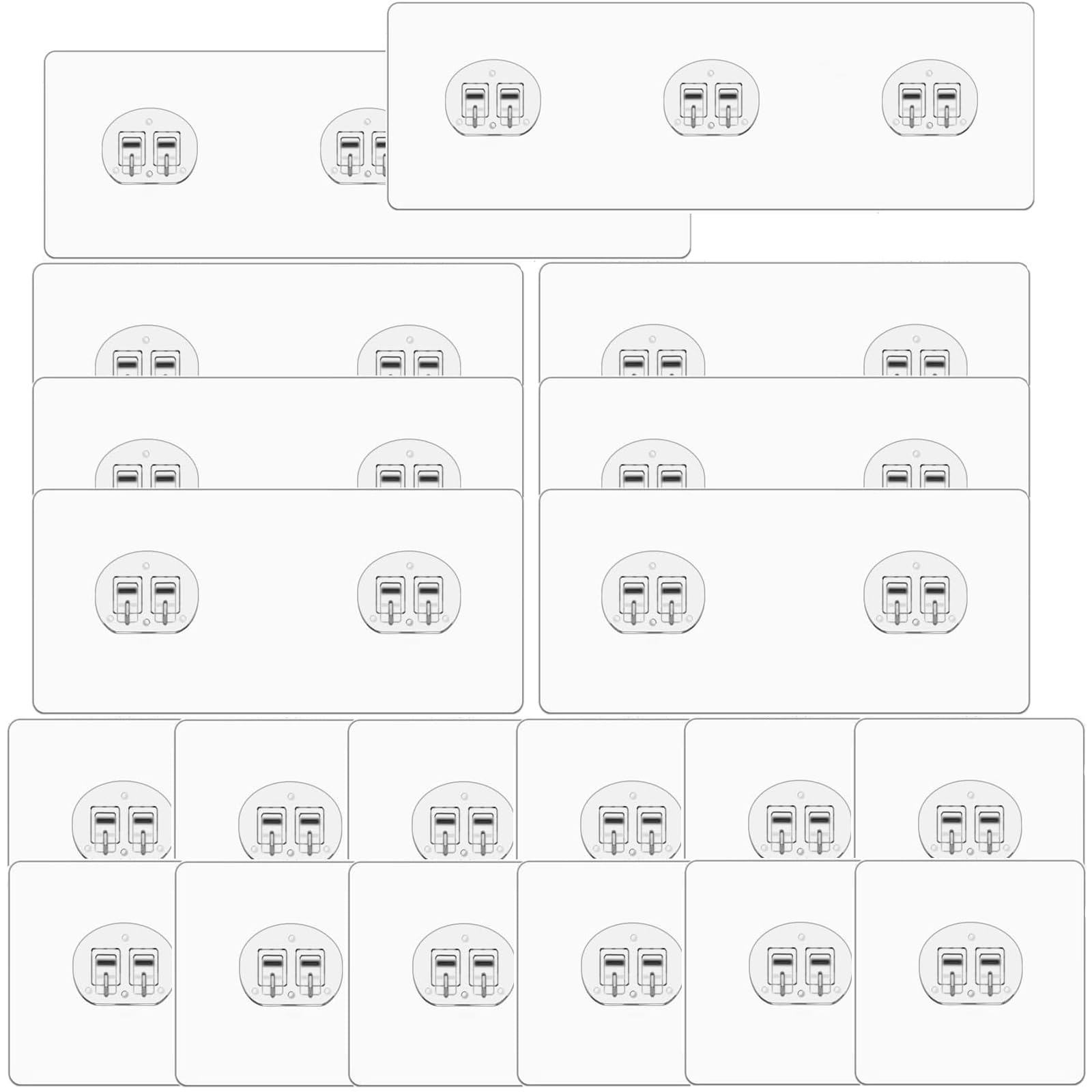 20 Pcs Shower Caddy Adhesive Replacement Adhesive Hooks Replacement Nail Free Transparent Adhesive Pad No-Trace Wall Stick For C