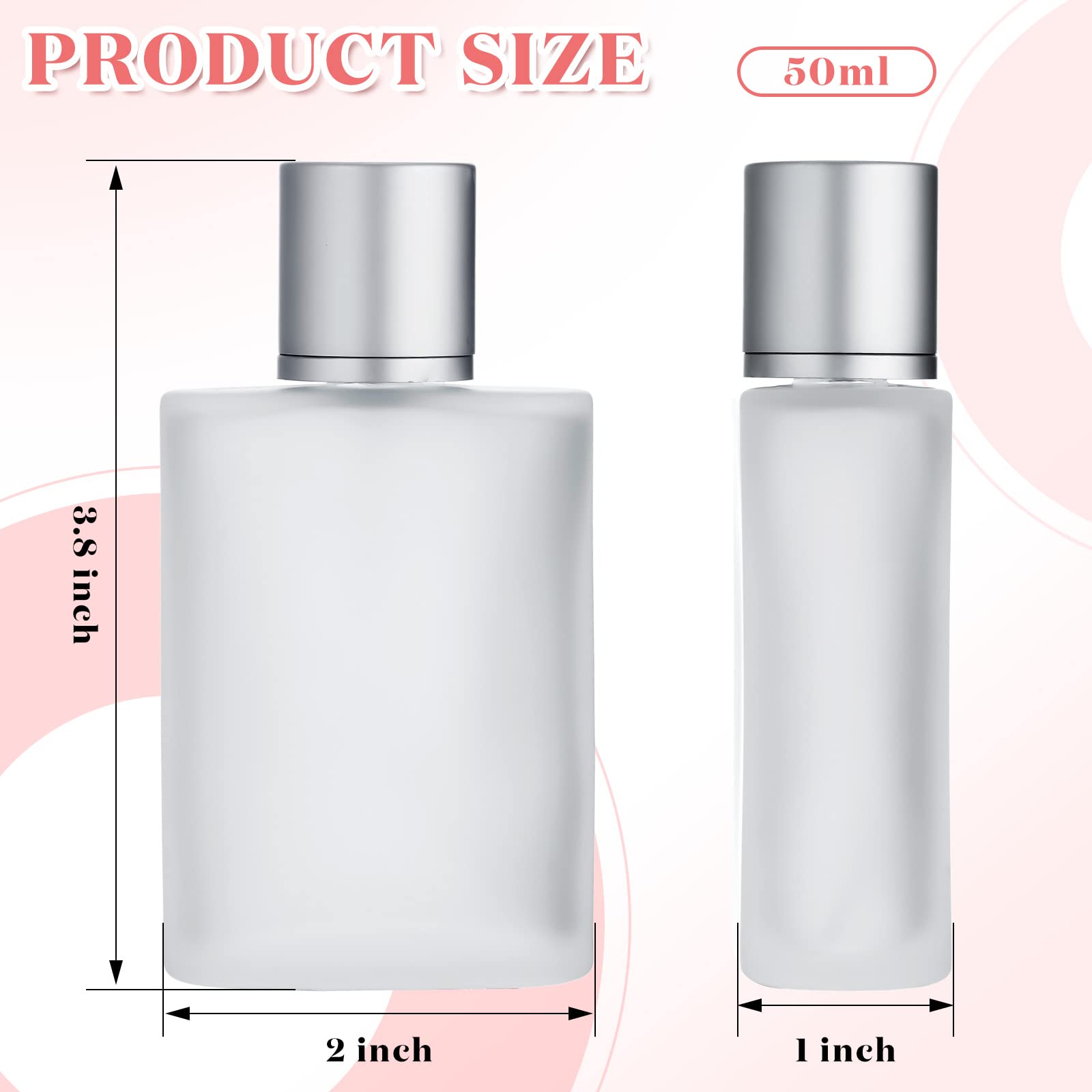 6 Pcs Frosted Glass Bottle Perfume Atomizer Refillable Spray Empty Perfume Bottles Fine Mist Atomizer Cosmetic Container For Tra