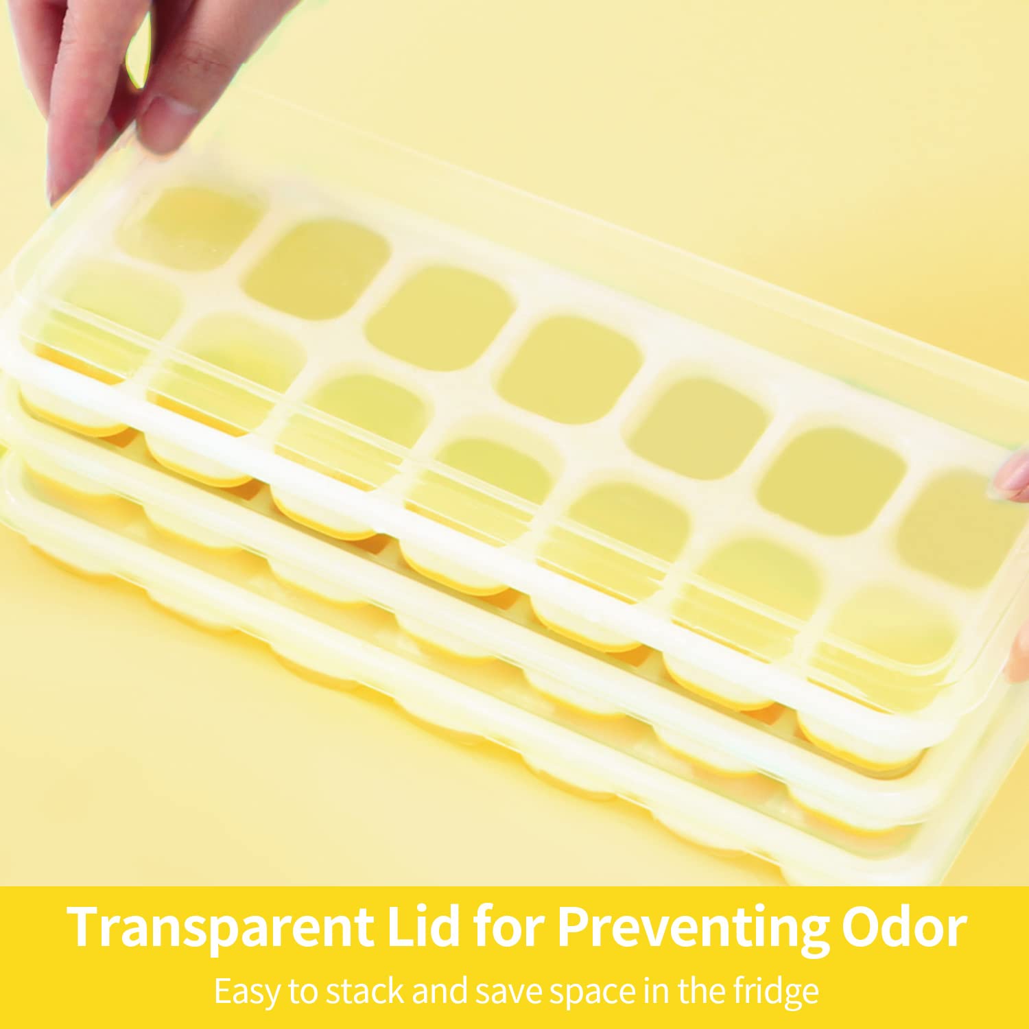 Vehhe Silicone Ice Mold, Ice Cube Tray Silicone Coffee, Ice Cube Tray Food Grade Material, Ice Trays For Freezer, Stackable Ice