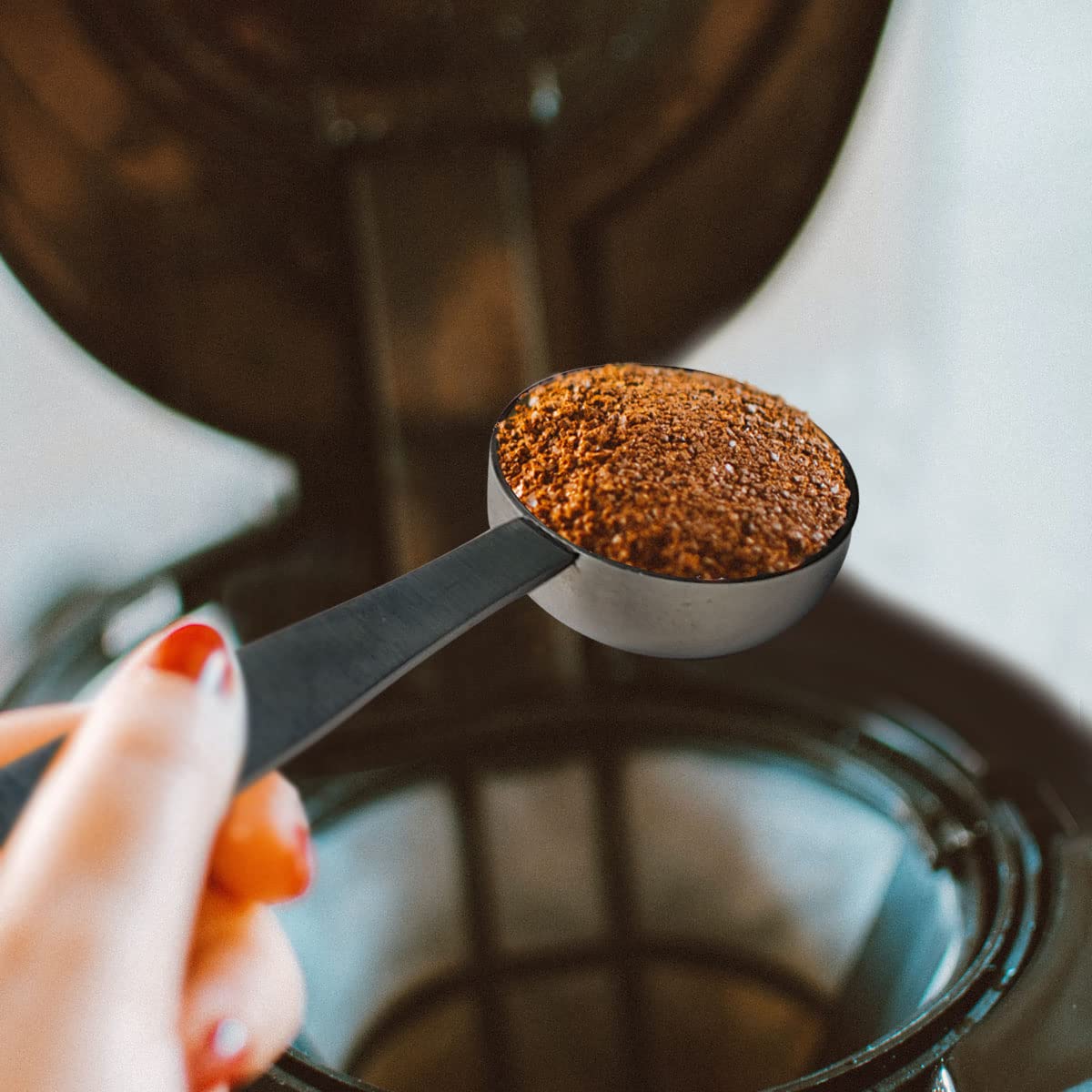 2-In-1 Coffee Scoops, 304 Stainless Steel Tablespoon Measure Spoon, With Pressed Bottom For Coffee Bean Press Coffee Grinding Pr