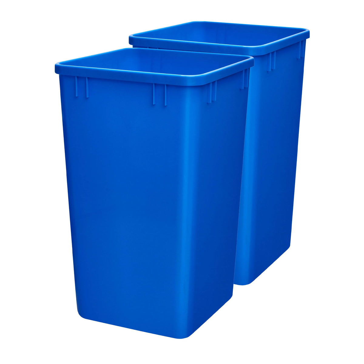 Rev-A-Shelf Polymer Replacement 27 Quart Trash Bin Recycle Waste Garbage Container For Kitchen Cabinet Pullouts, Blue, 2 Pack, R