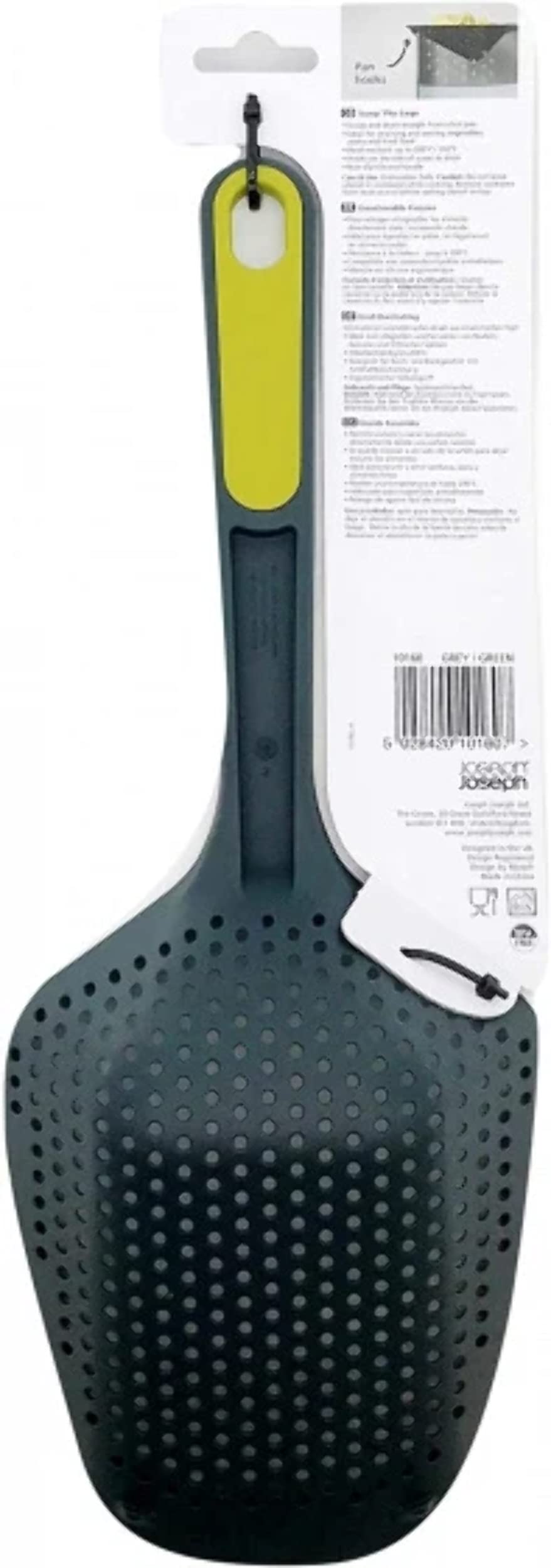 Joseph Joseph Scoop Colander Strainer Slotted Spoon, Large, Gray/Green